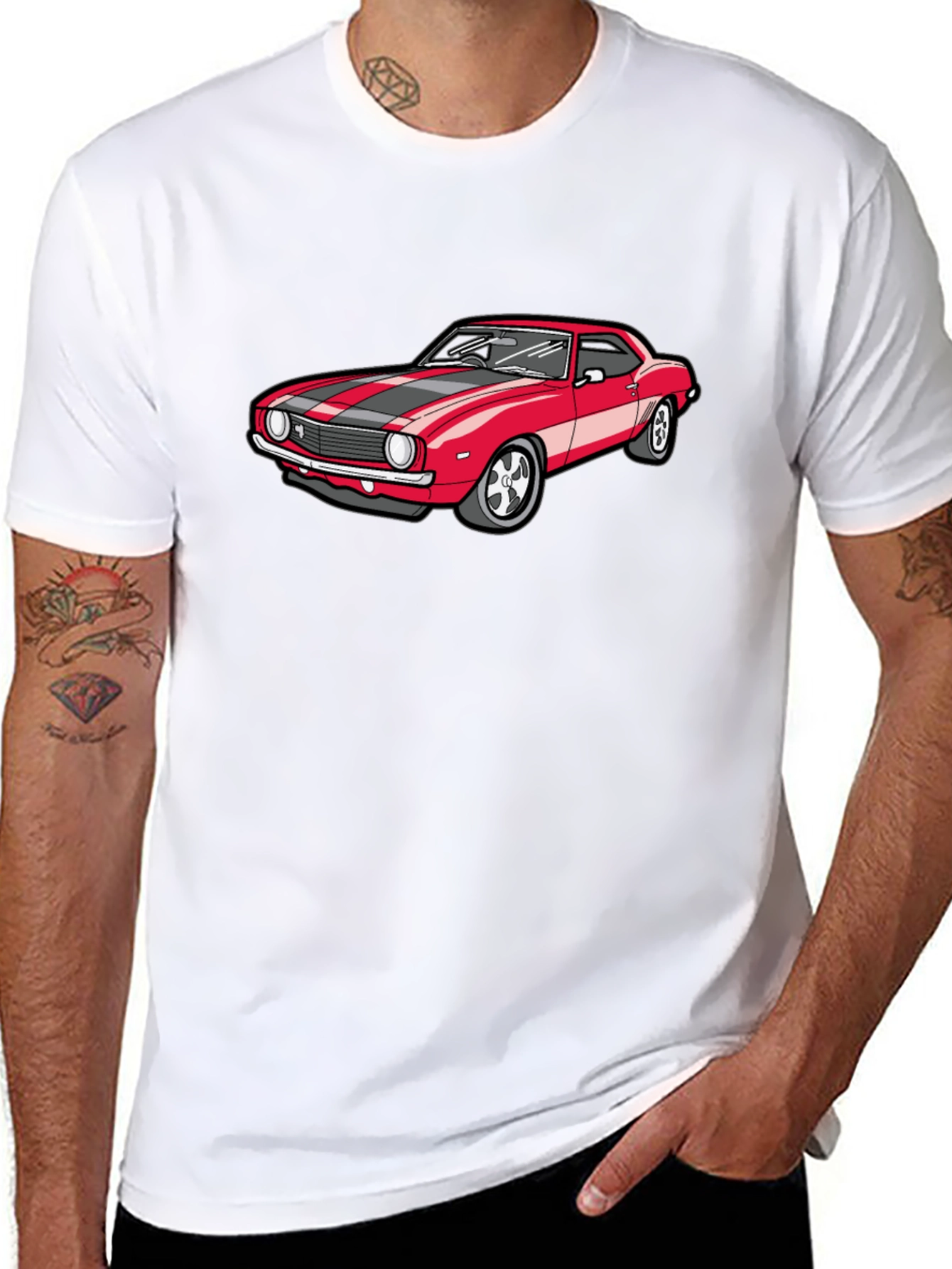 Classic Red Car Graphic T-Shirt