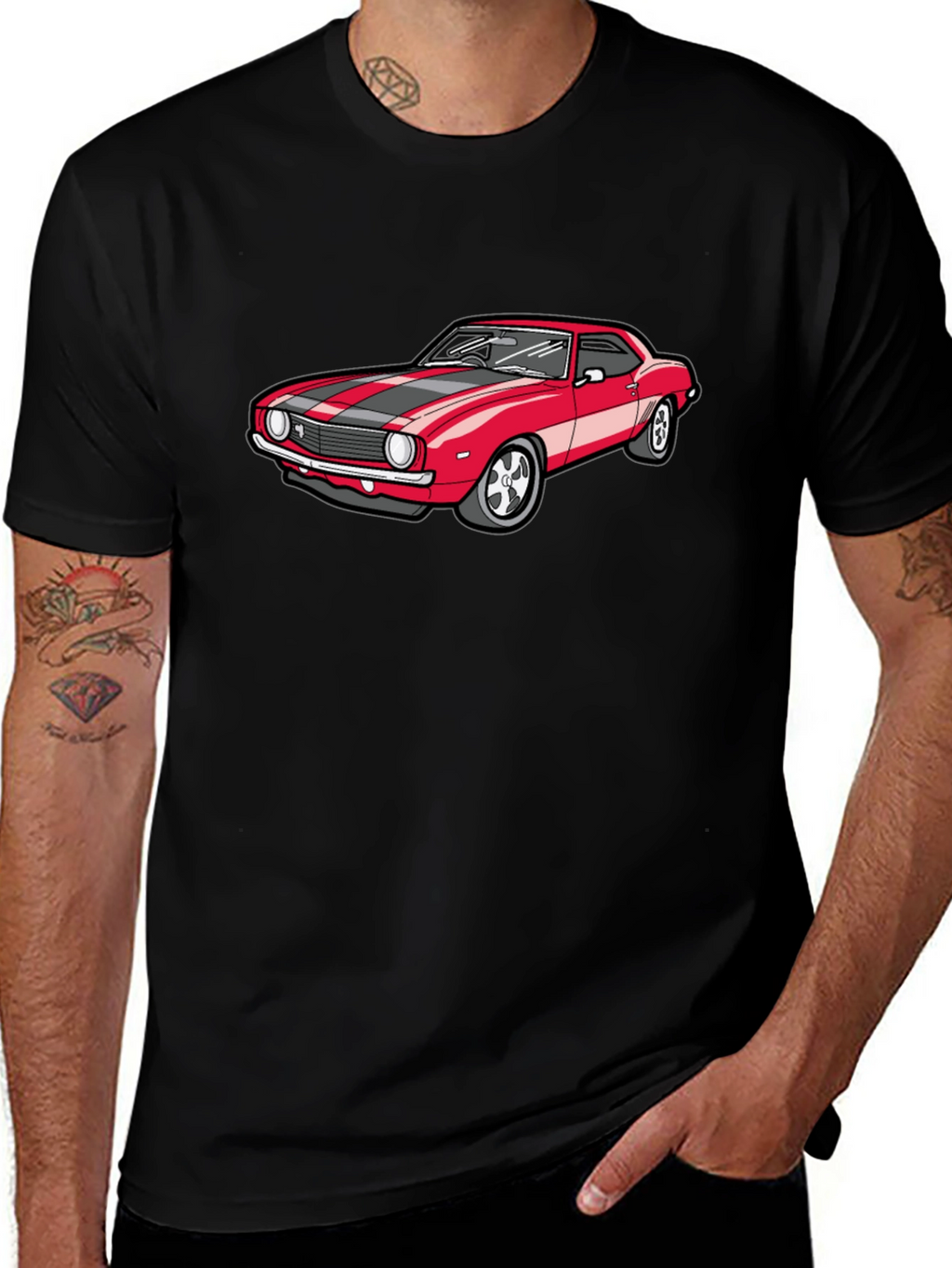 Classic Red Car Graphic T-Shirt
