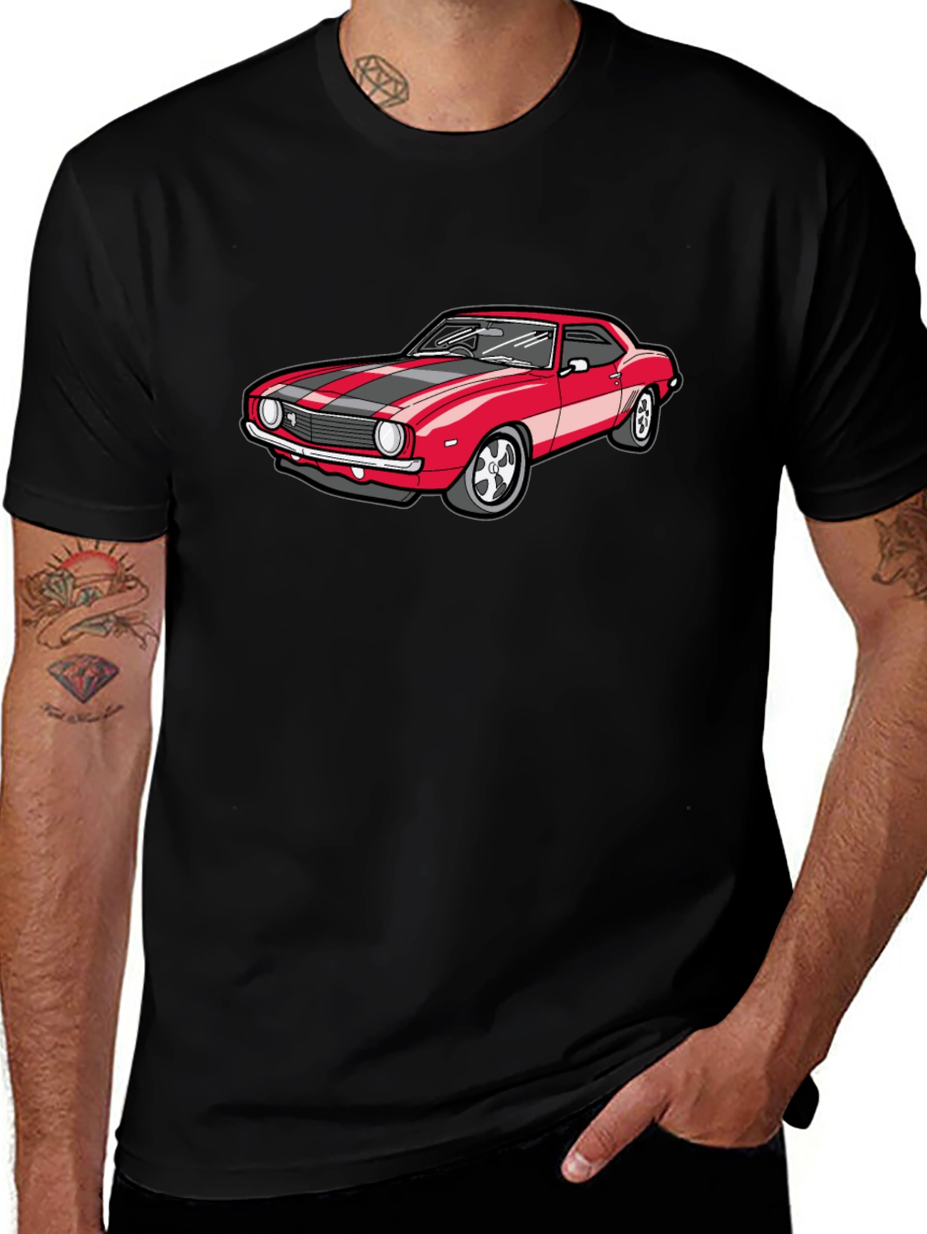 Classic Red Car Graphic T-Shirt