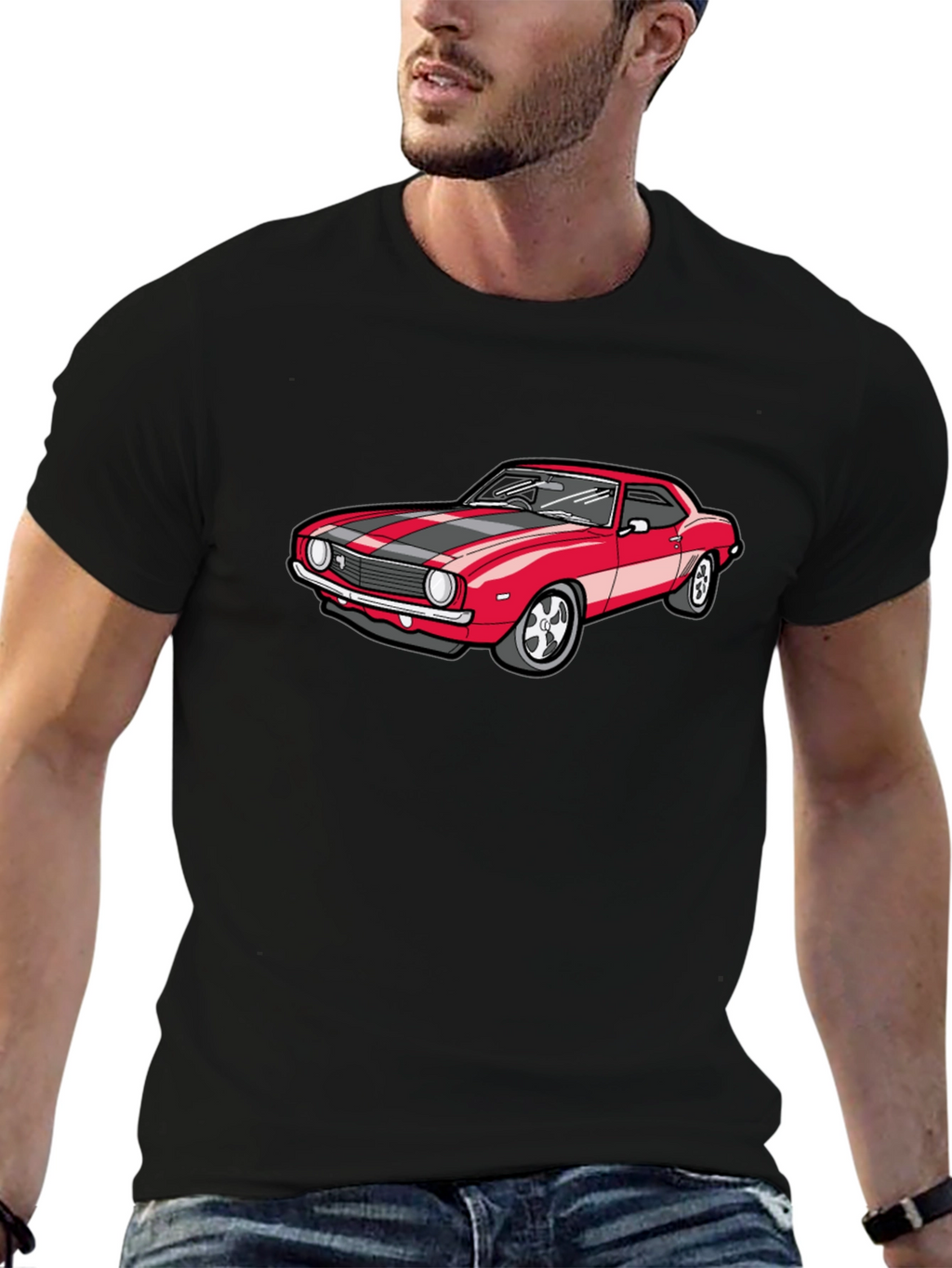 Classic Red Car Graphic T-Shirt