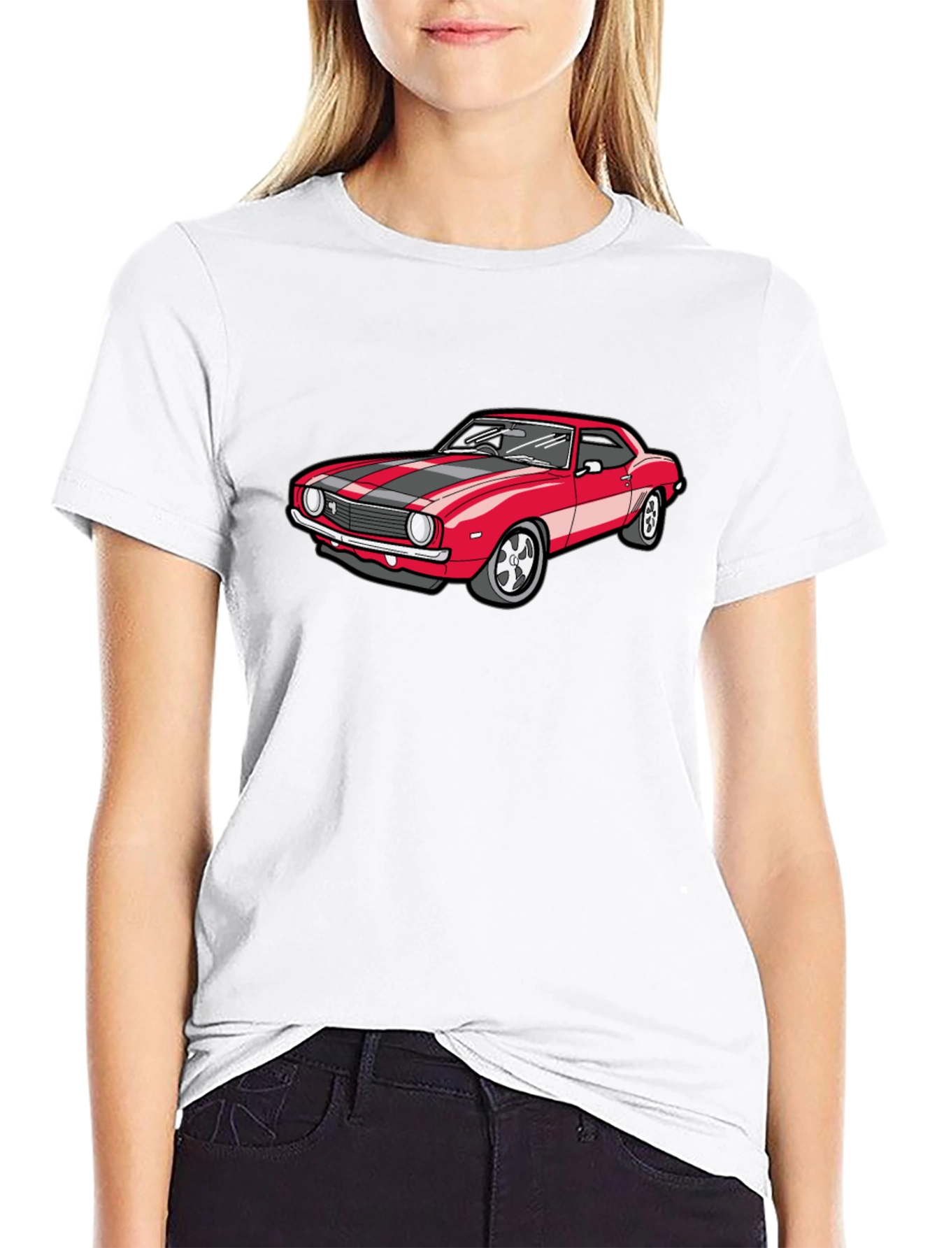 Classic Red Car Graphic T-Shirt