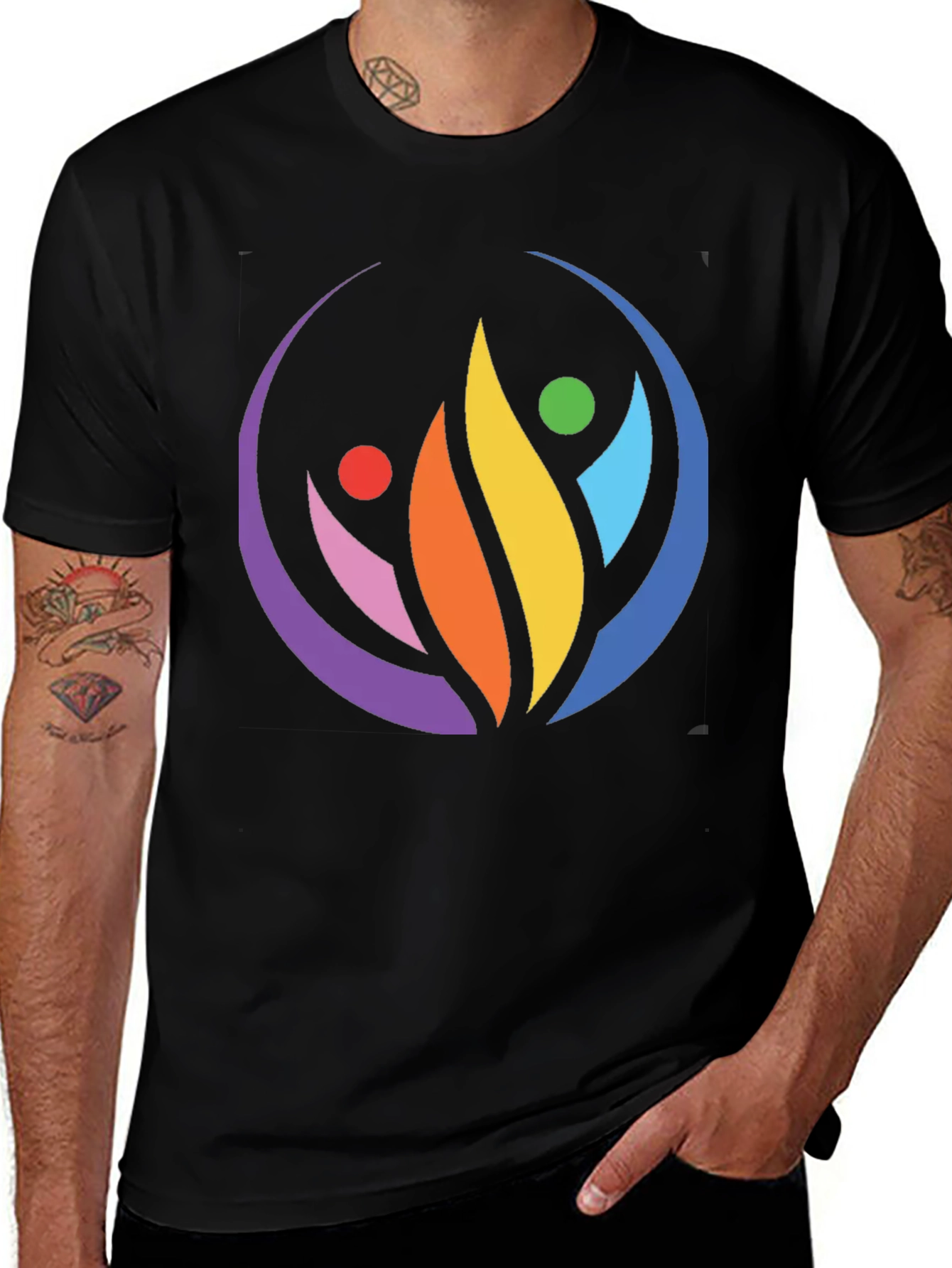Vibrant Community Graphic Tee - Unisex Black T-Shirt