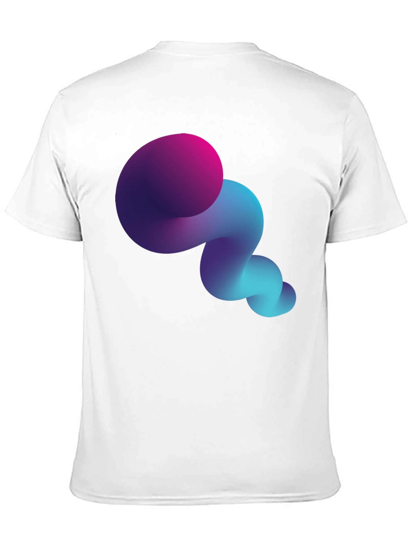 Abstract Gradient Swirl Black T-Shirt