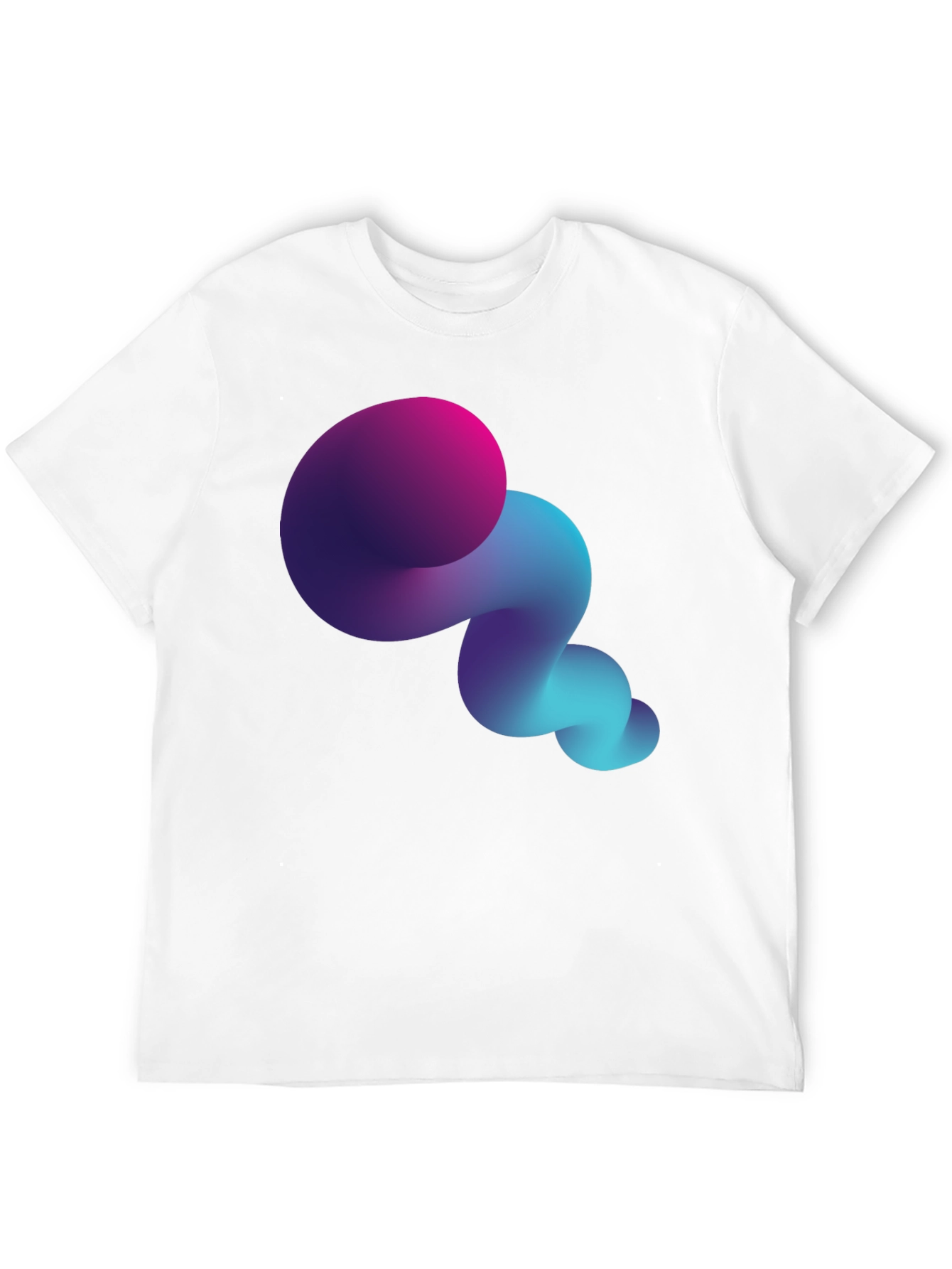 Abstract Gradient Swirl Black T-Shirt