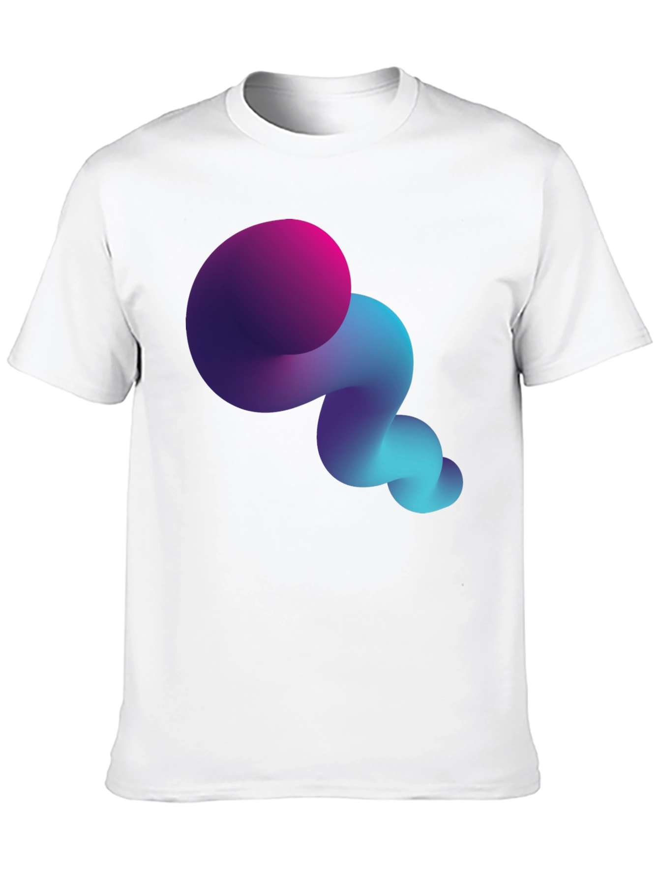 Abstract Gradient Swirl Black T-Shirt