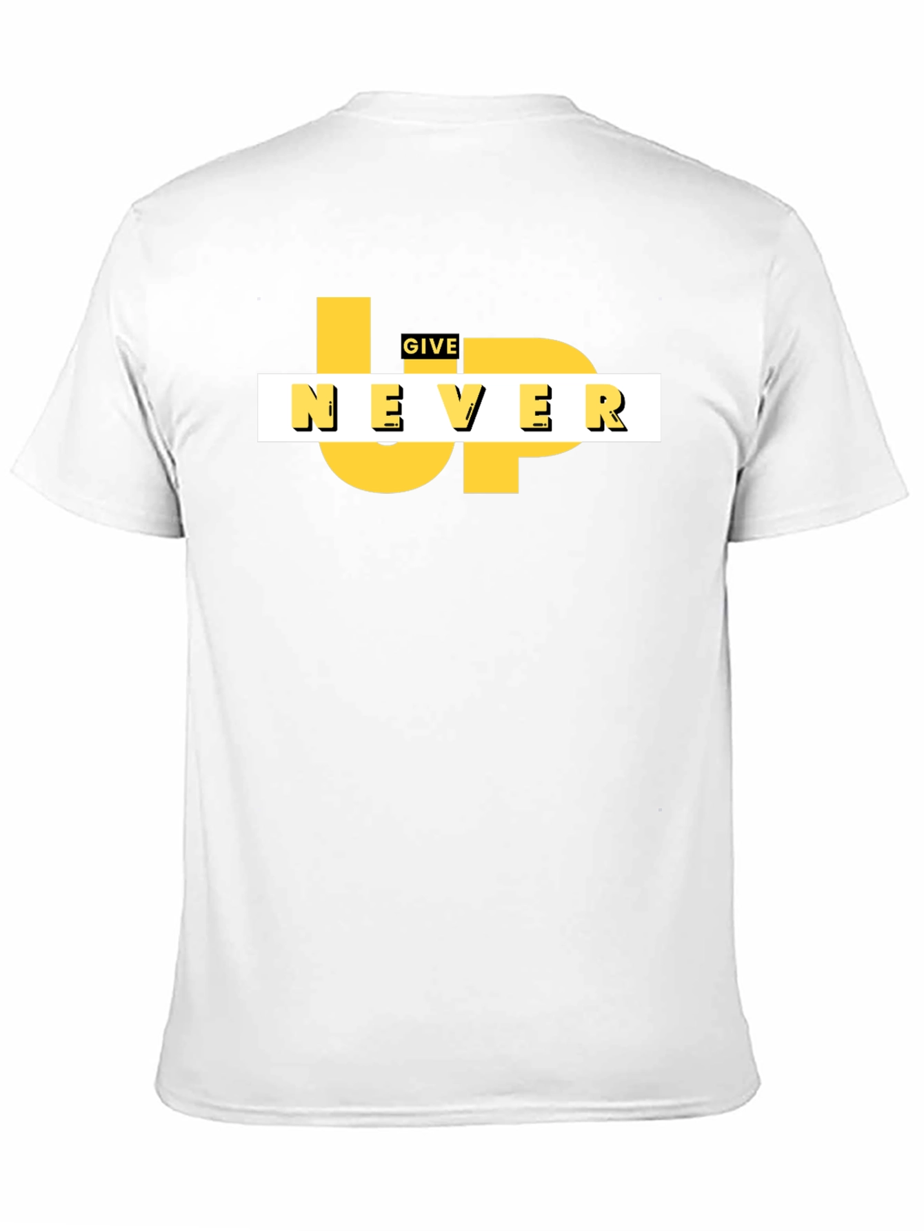 Motivational Never Give Up Black Graphic Tee