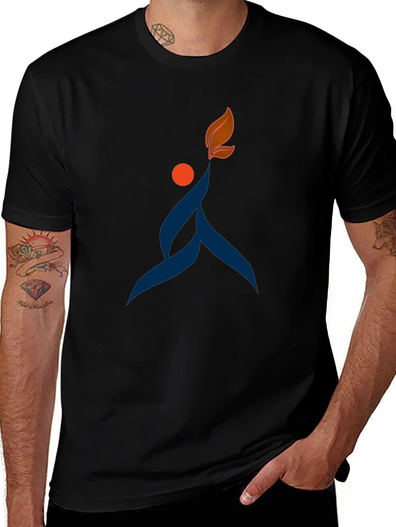 Abstract Graphic Print Tee - Casual Style