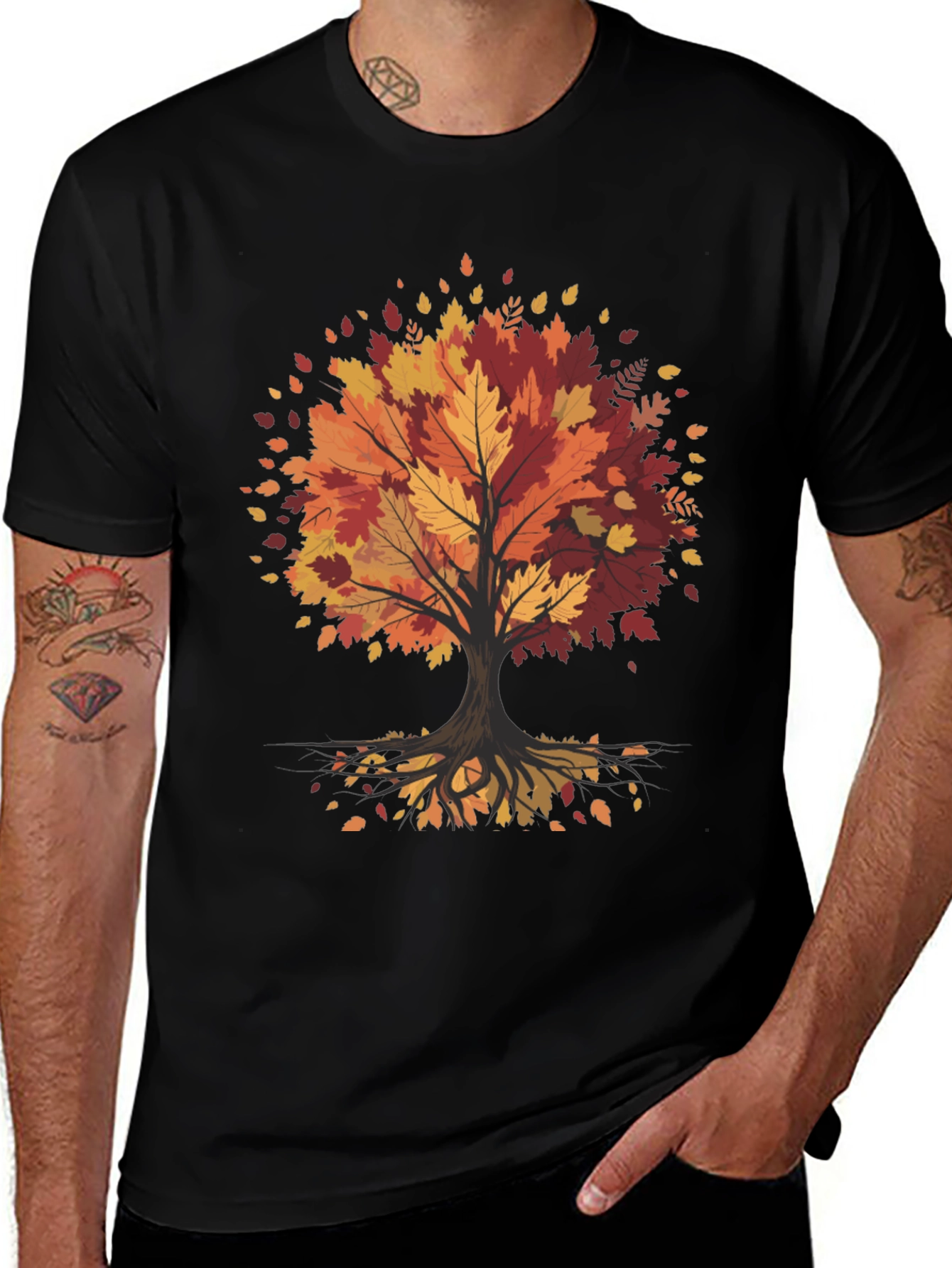 Autumn Tree Graphic Tee - Stylish Fall Design