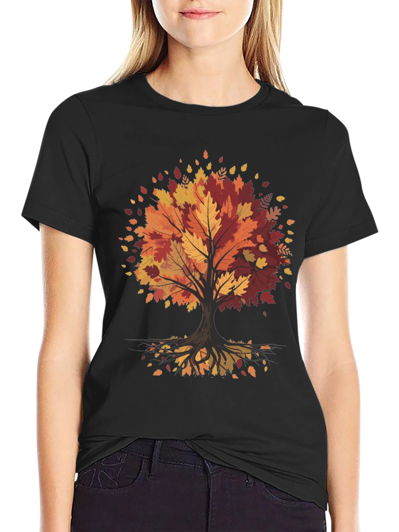 Autumn Tree Graphic Tee - Stylish Fall Design