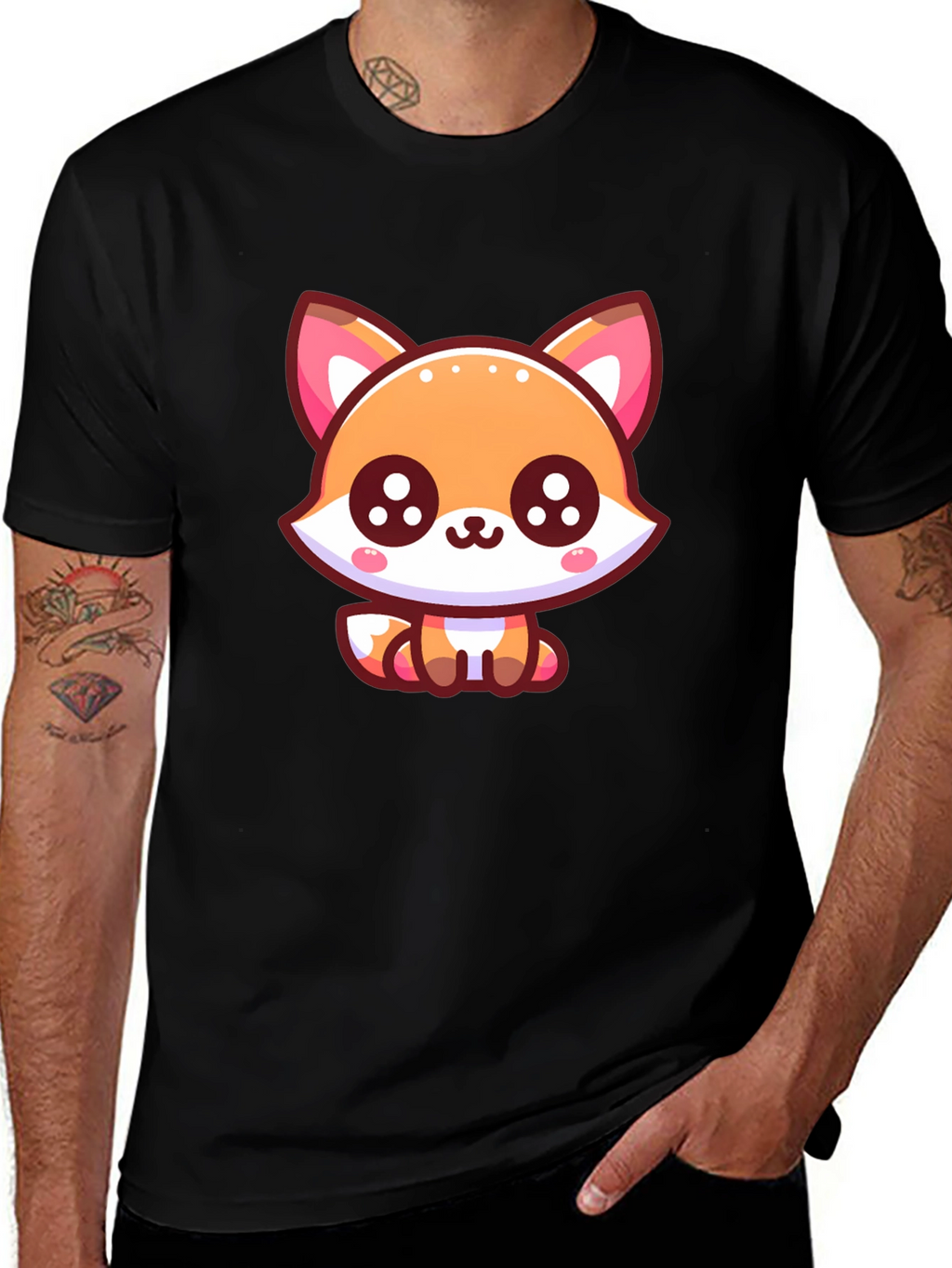 Cute Cartoon Fox Graphic Tee