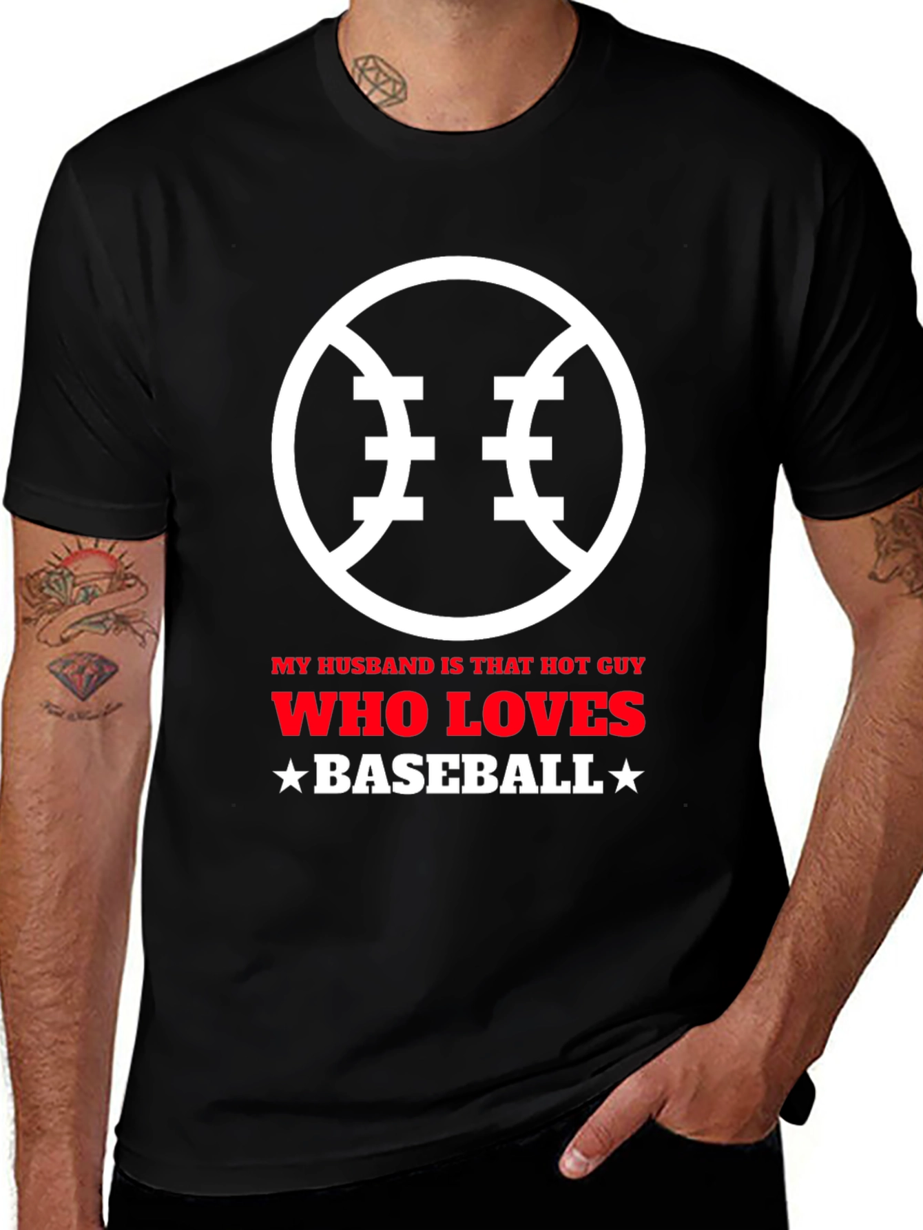 Baseball Lover Husband Graphic T-Shirt