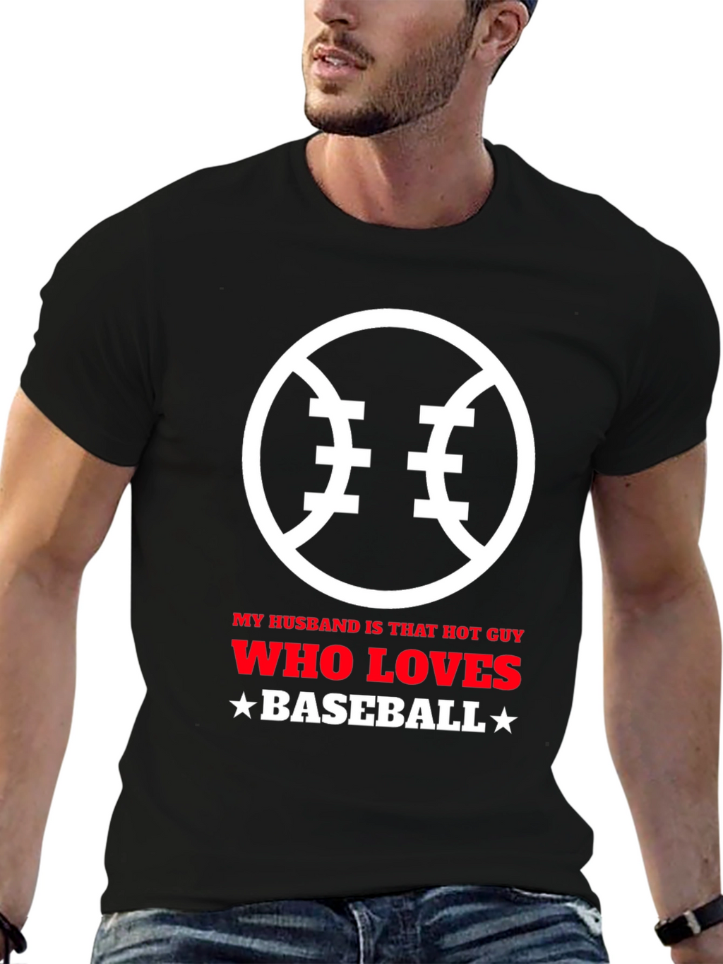 Baseball Lover Husband Graphic T-Shirt