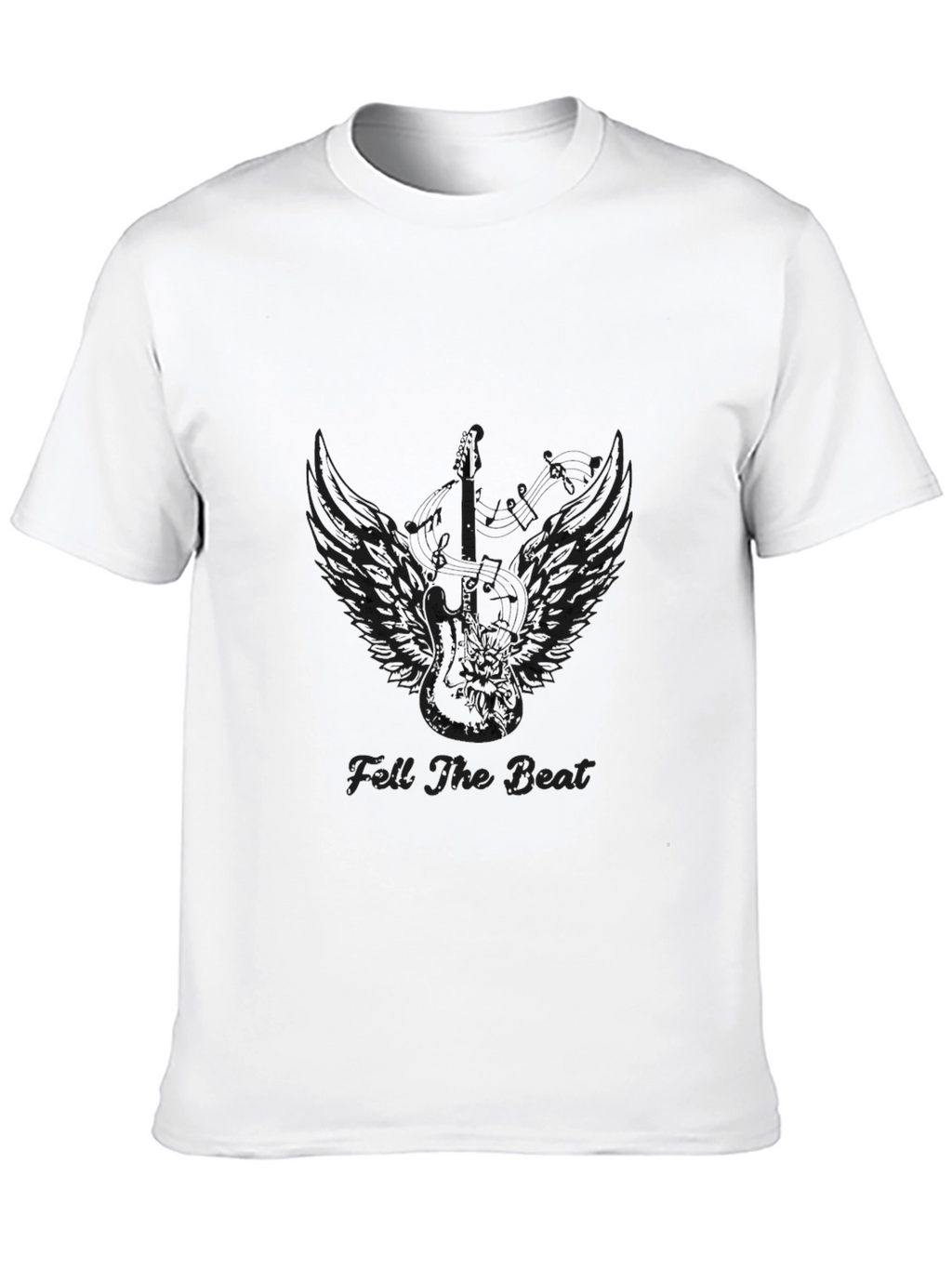 Feel The Beat Guitar Wings Black Tee