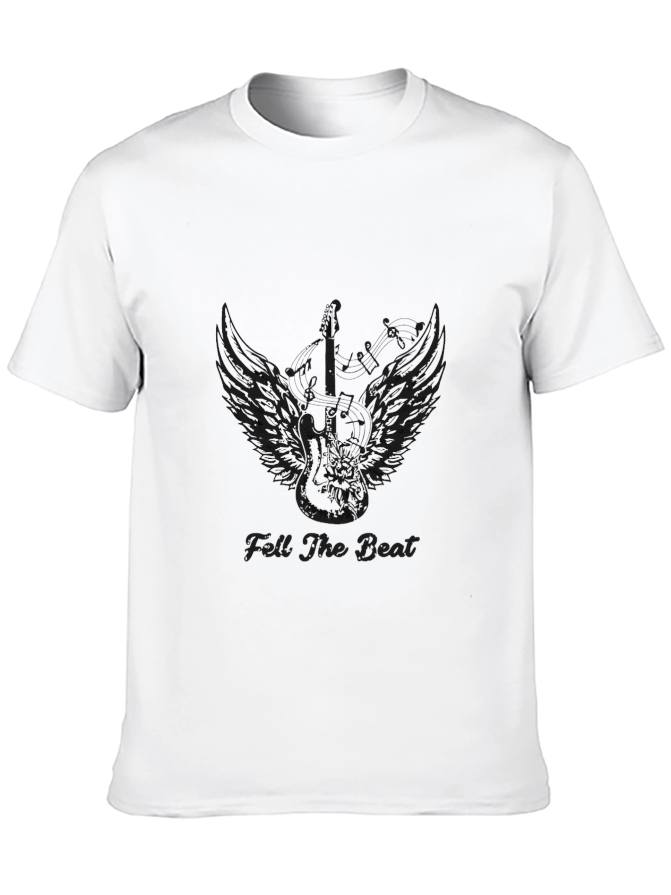 Feel The Beat Guitar Wings Black Tee
