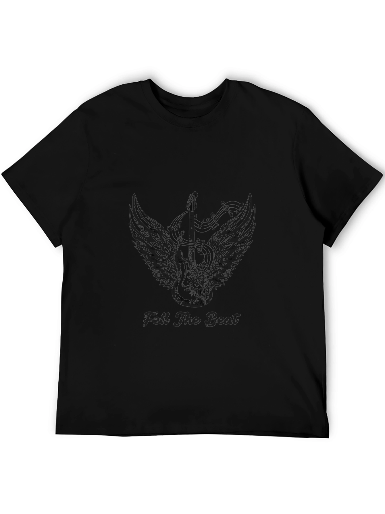 Feel The Beat Guitar Wings Black Tee
