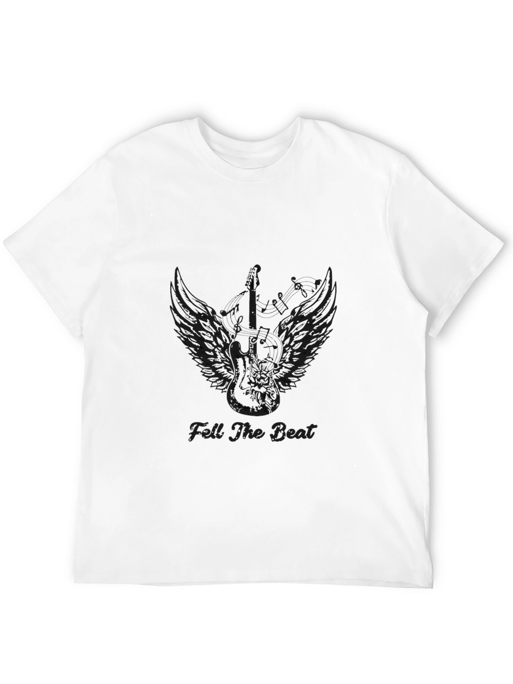 Feel The Beat Guitar Wings Black Tee