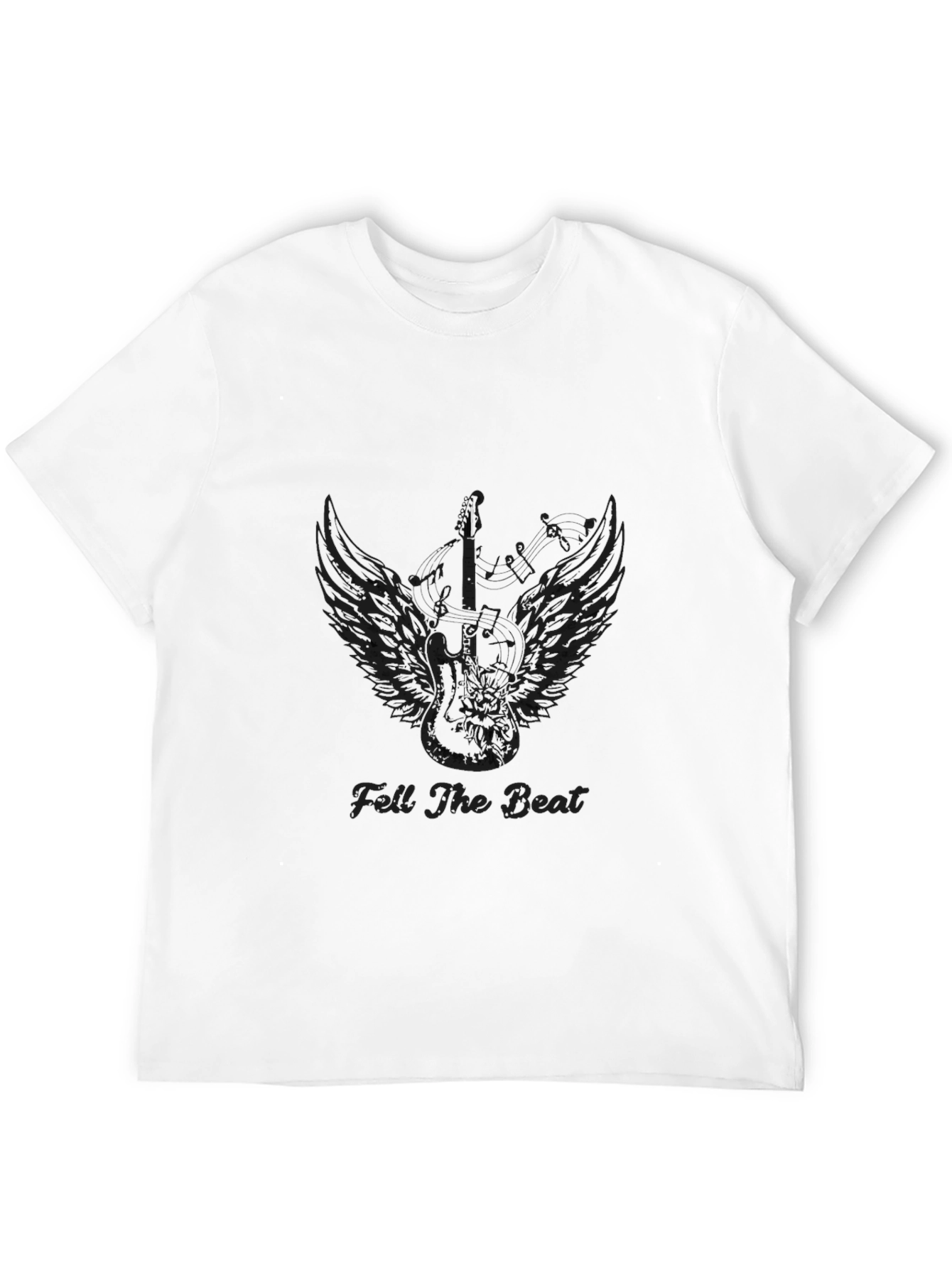 Feel The Beat Guitar Wings Black Tee