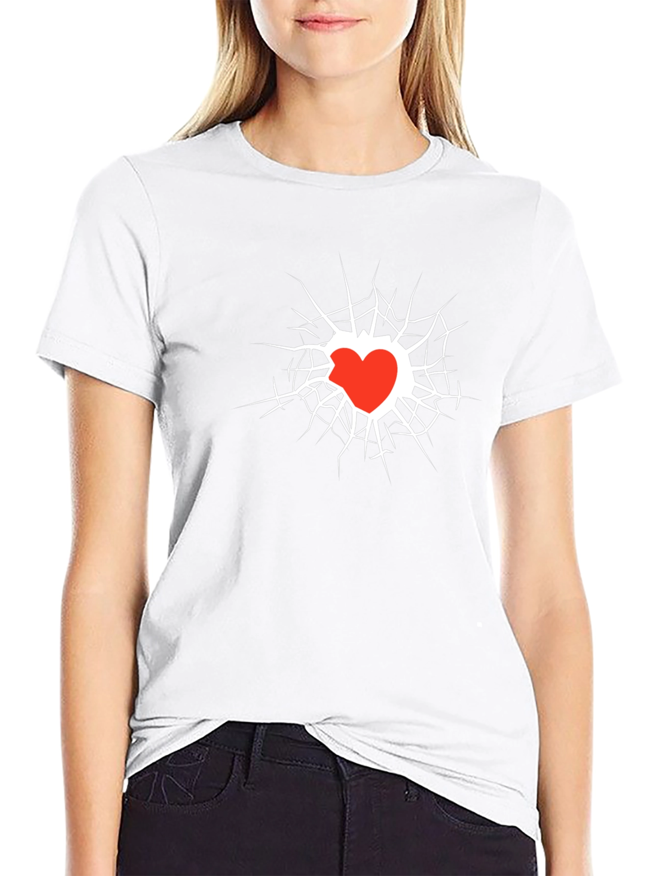 Broken Heart Graphic Black Tee