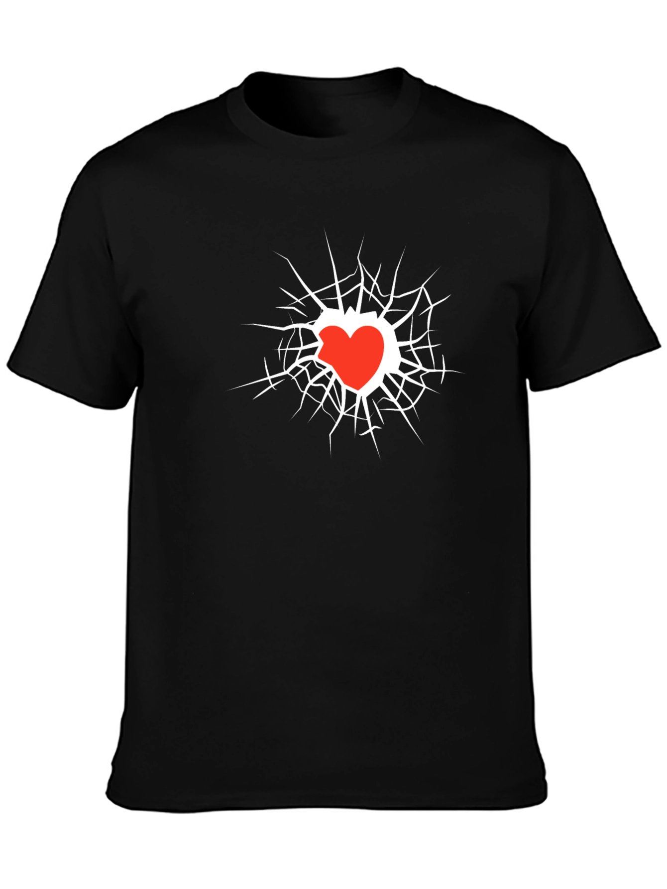 Broken Heart Graphic Black Tee