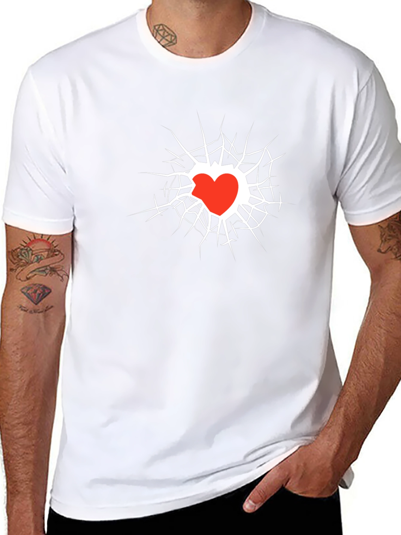 Broken Heart Graphic Black Tee