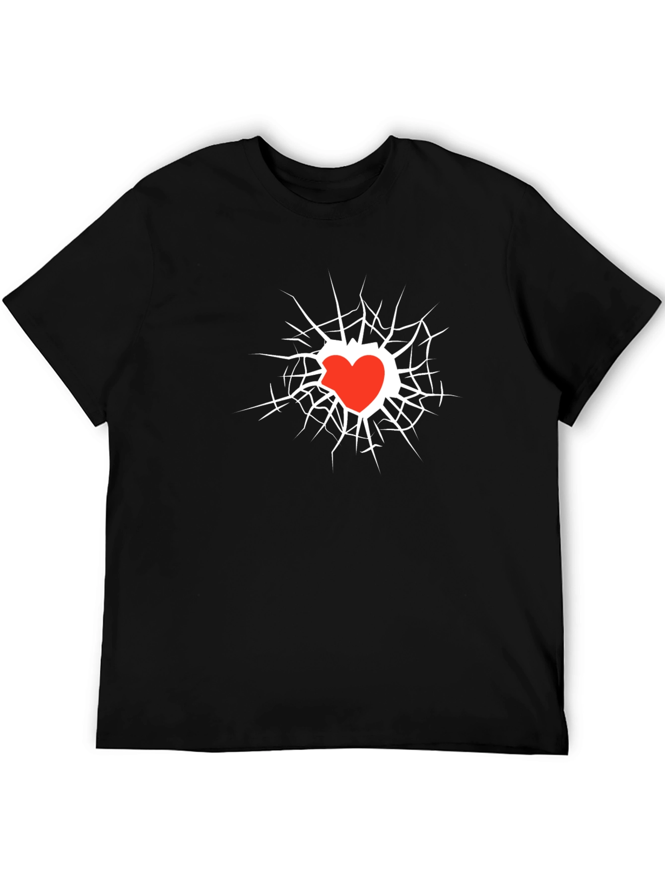 Broken Heart Graphic Black Tee