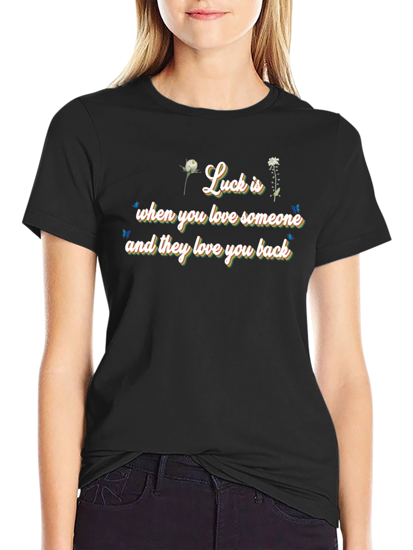 Luck Is Love - Black Graphic Tee