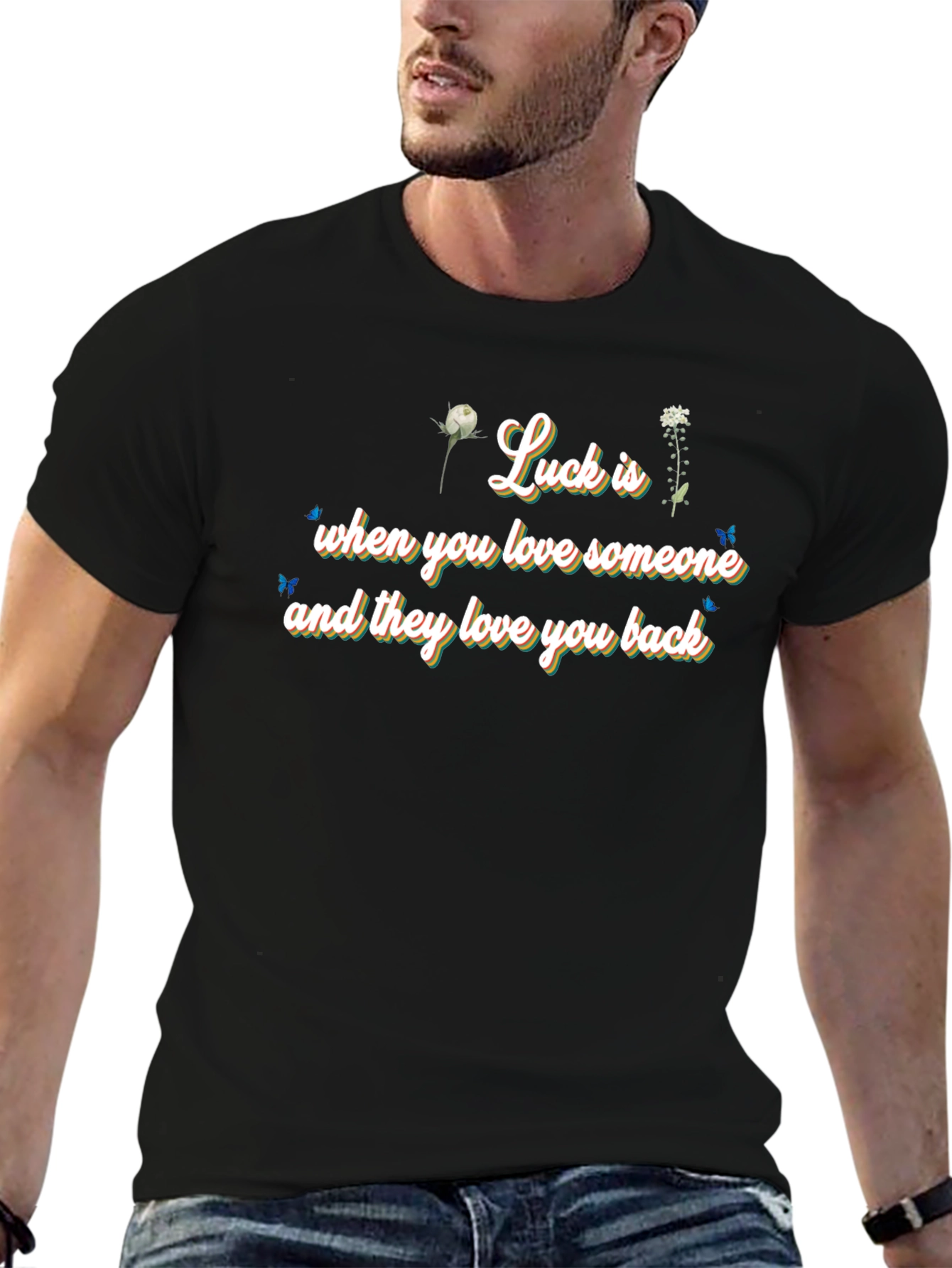 Luck Is Love - Black Graphic Tee