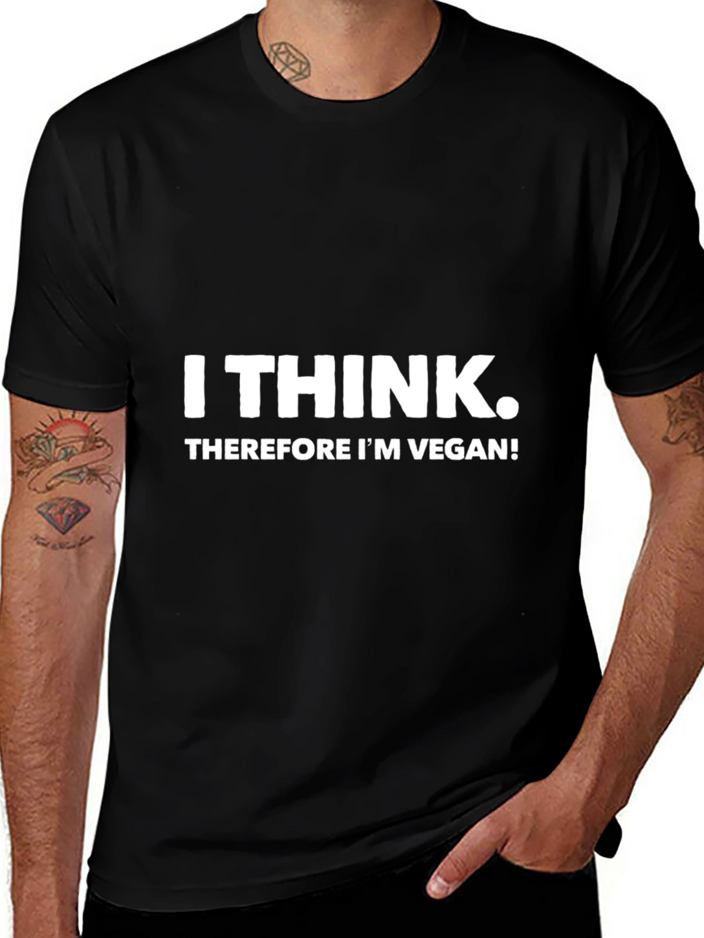I Think Therefore Im Vegan Black Tee