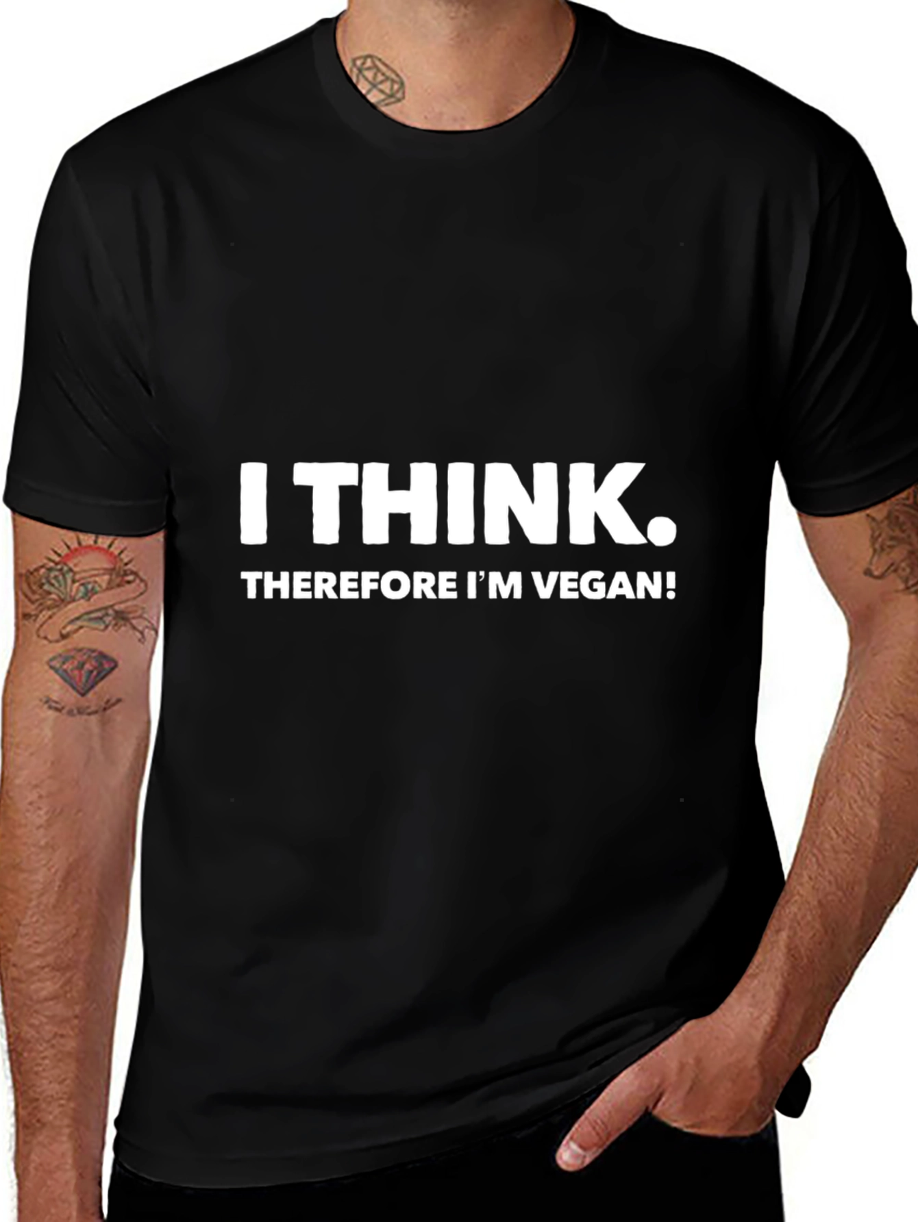 I Think Therefore Im Vegan Black Tee