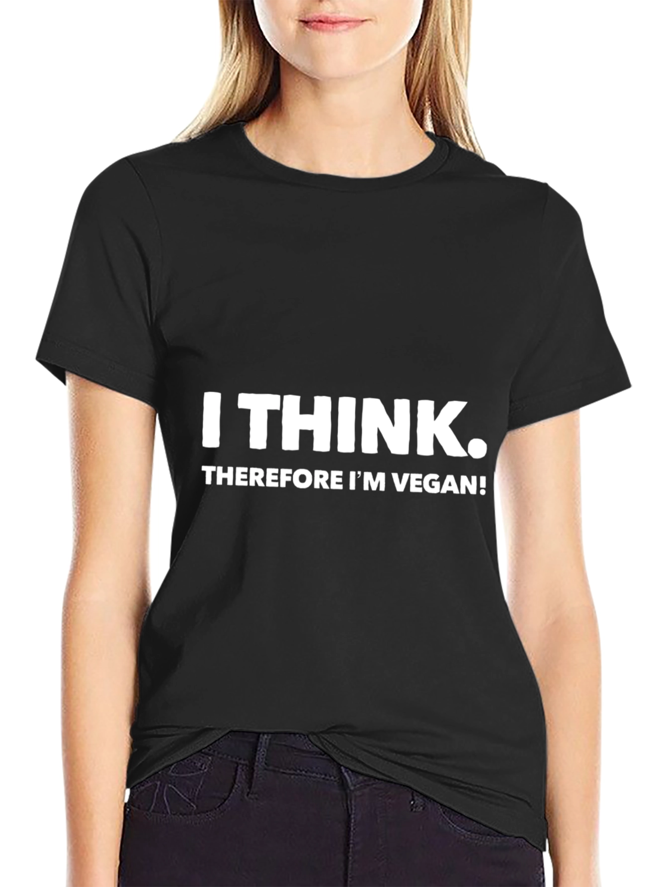 I Think Therefore Im Vegan Black Tee