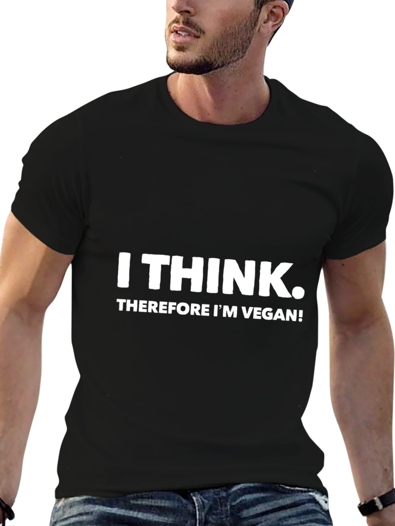 I Think Therefore Im Vegan Black Tee