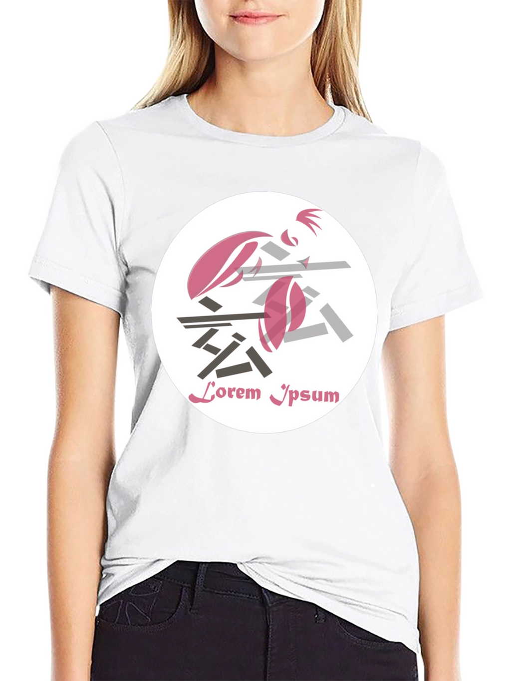 Abstract Graphic Print T-Shirt - Black