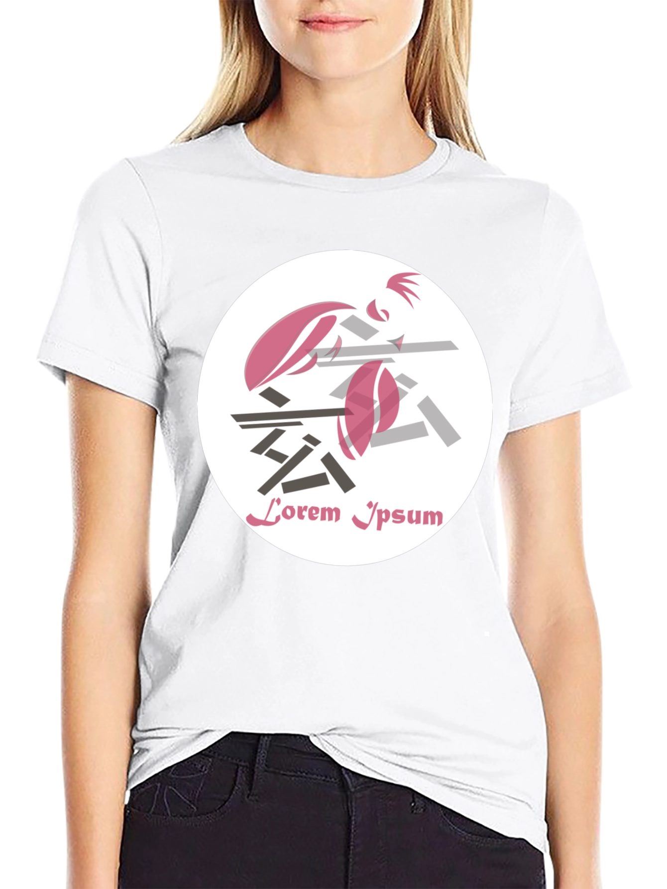 Abstract Graphic Print T-Shirt - Black