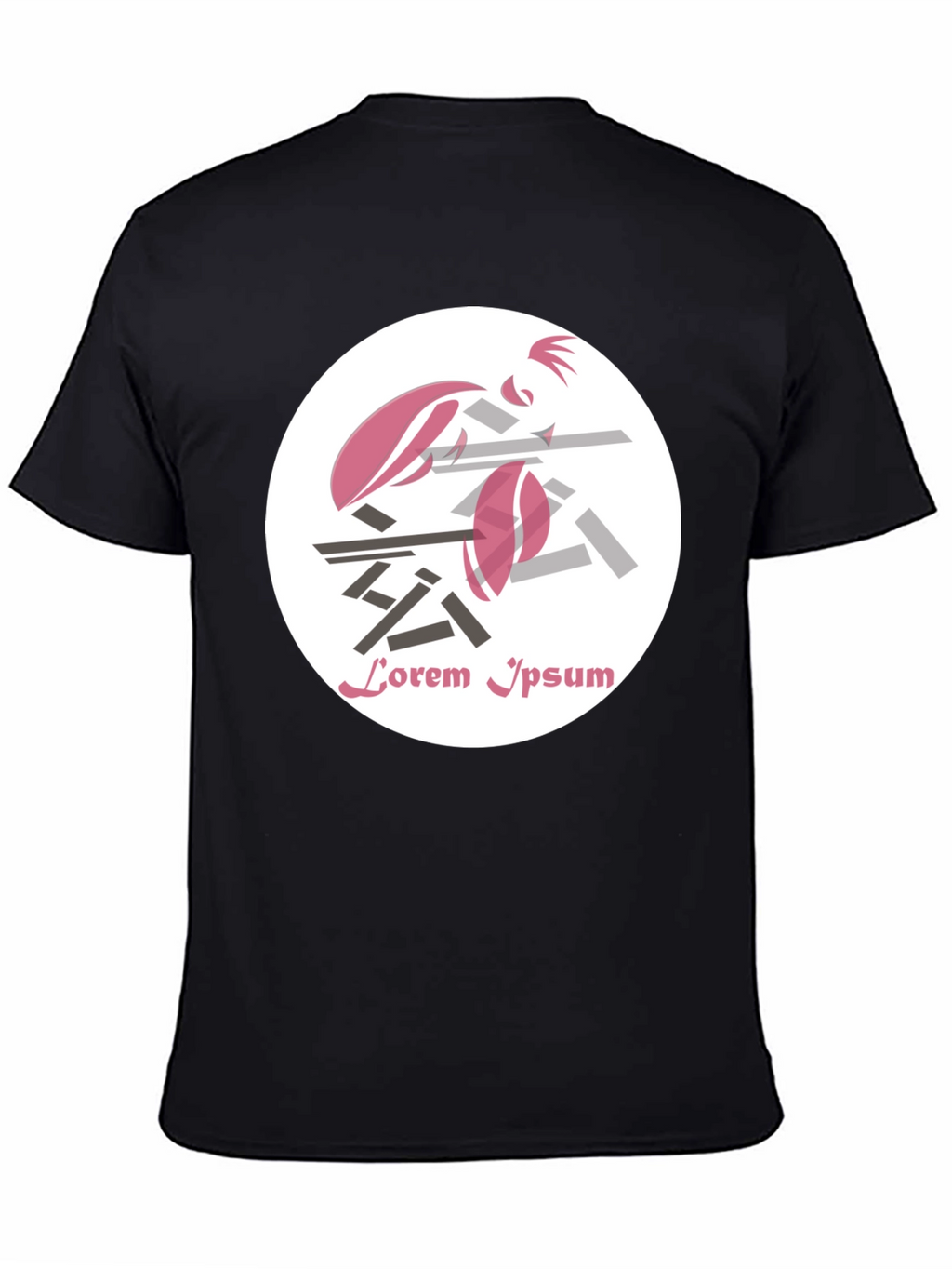 Abstract Graphic Print T-Shirt - Black