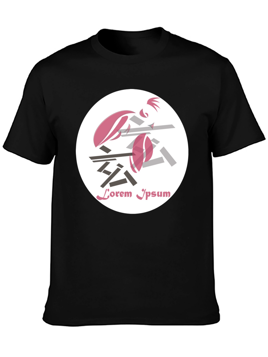 Abstract Graphic Print T-Shirt - Black