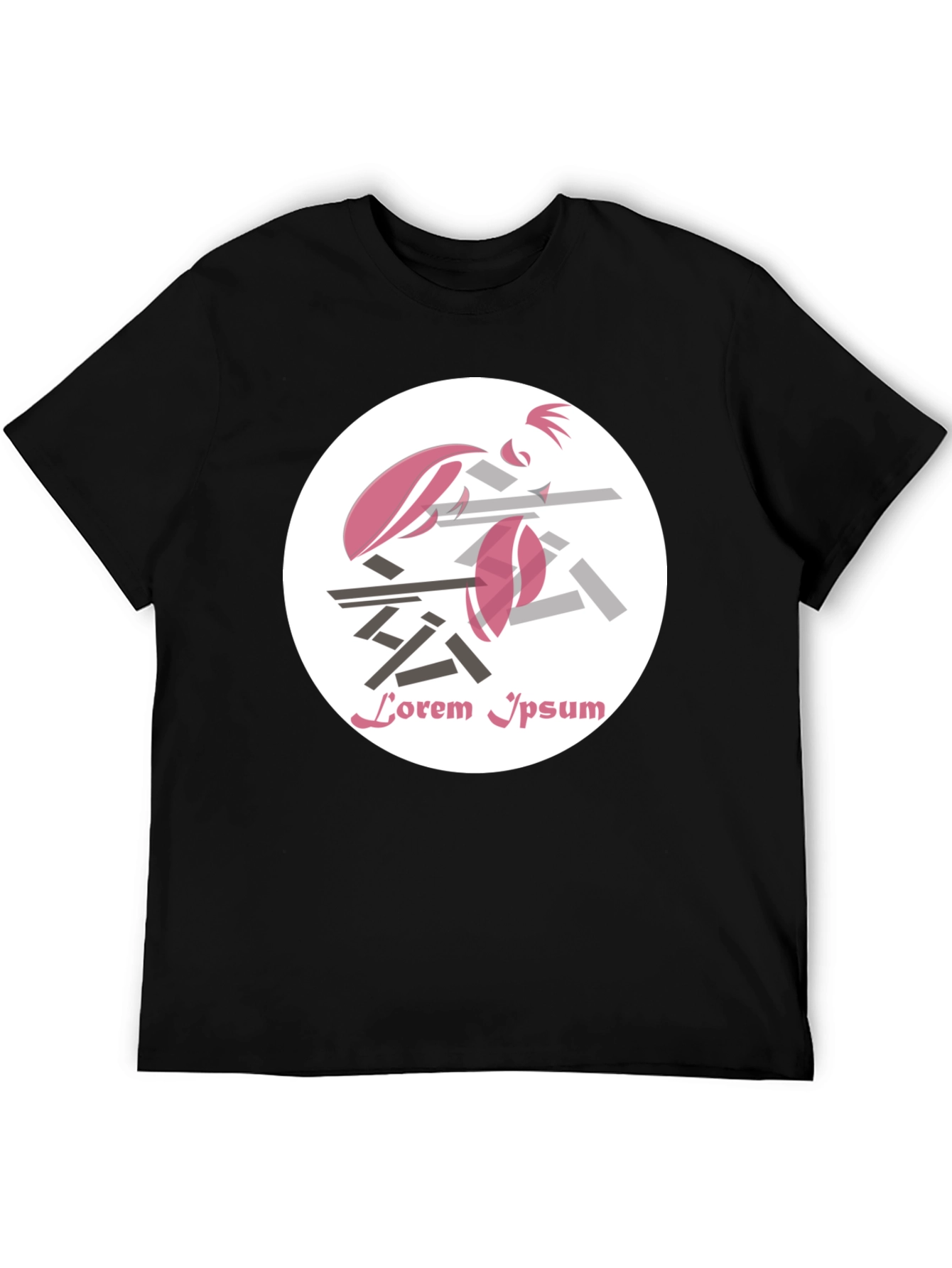 Abstract Graphic Print T-Shirt - Black