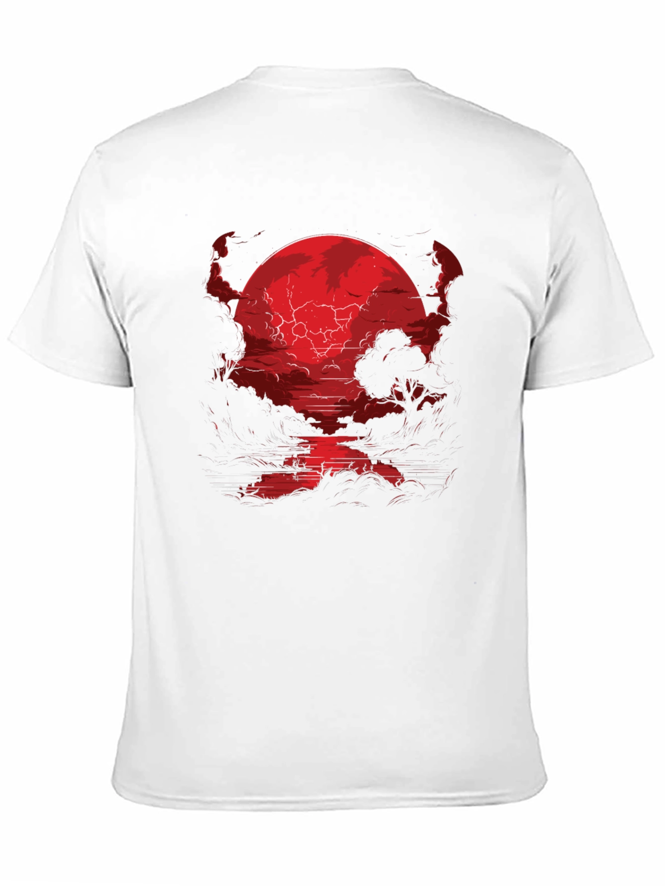 Crimson Moon River Graphic Tee - Dark Fantasy Shirt