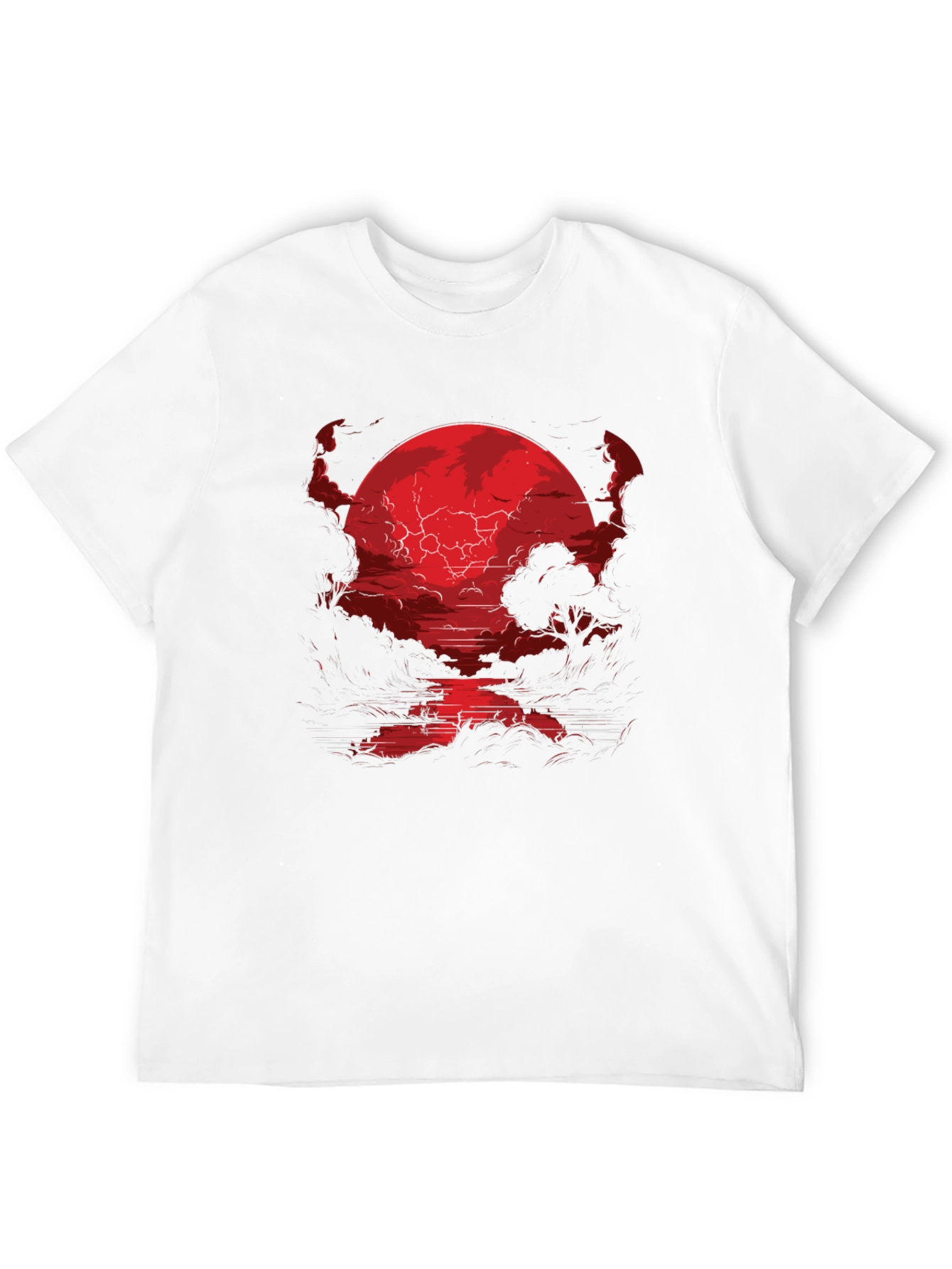 Crimson Moon River Graphic Tee - Dark Fantasy Shirt
