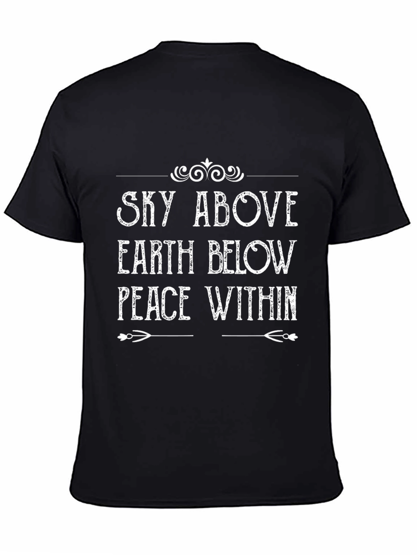Sky Above Earth Below Peace Within Black T-Shirt