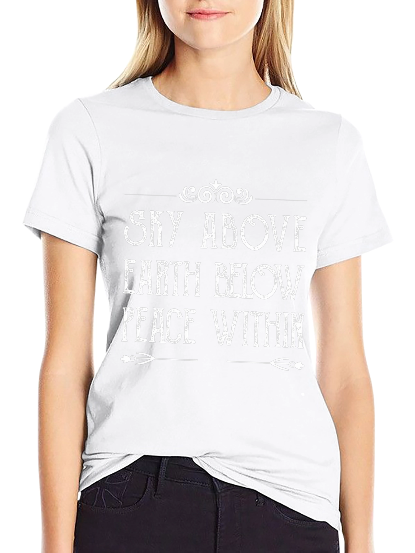 Sky Above Earth Below Peace Within Black T-Shirt