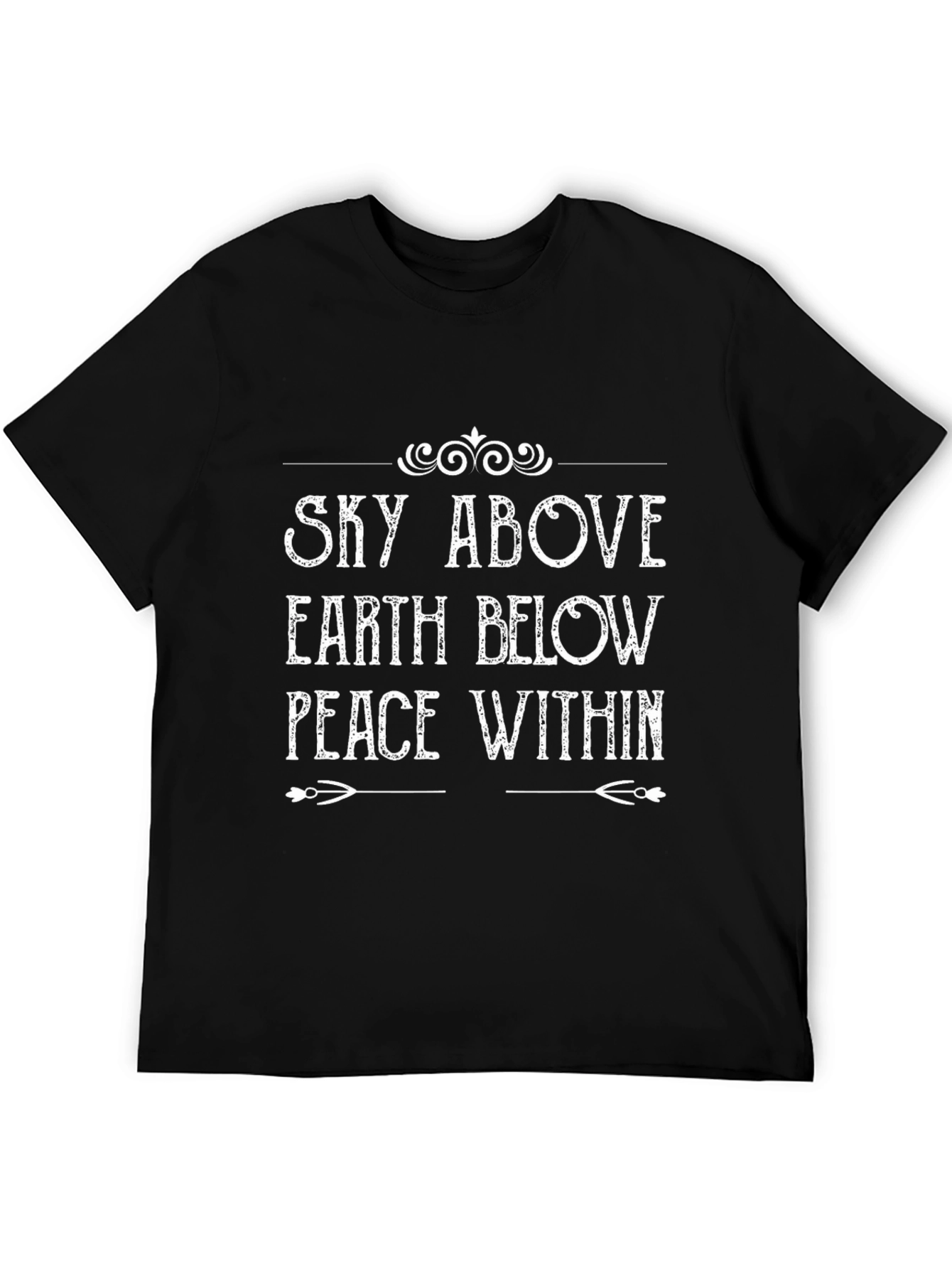 Sky Above Earth Below Peace Within Black T-Shirt