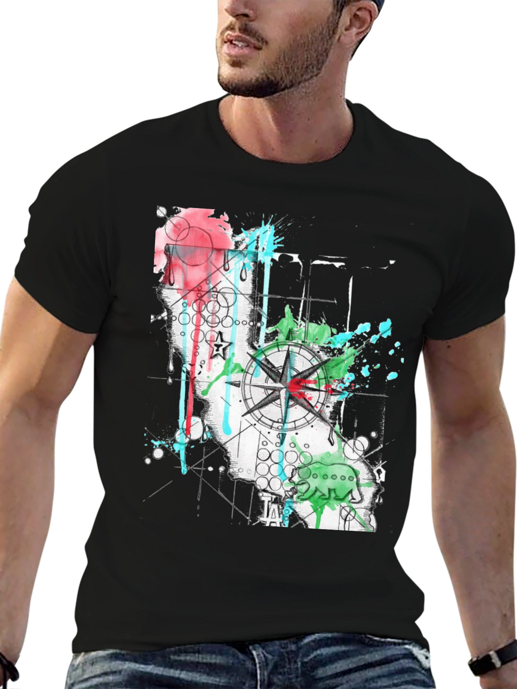 California Compass Graphic T-Shirt