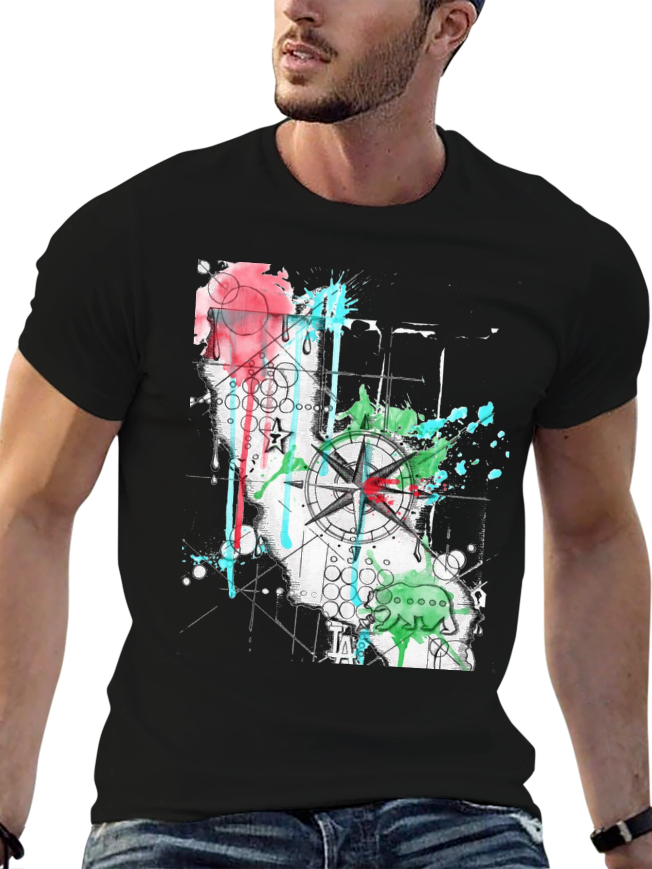 California Compass Graphic T-Shirt