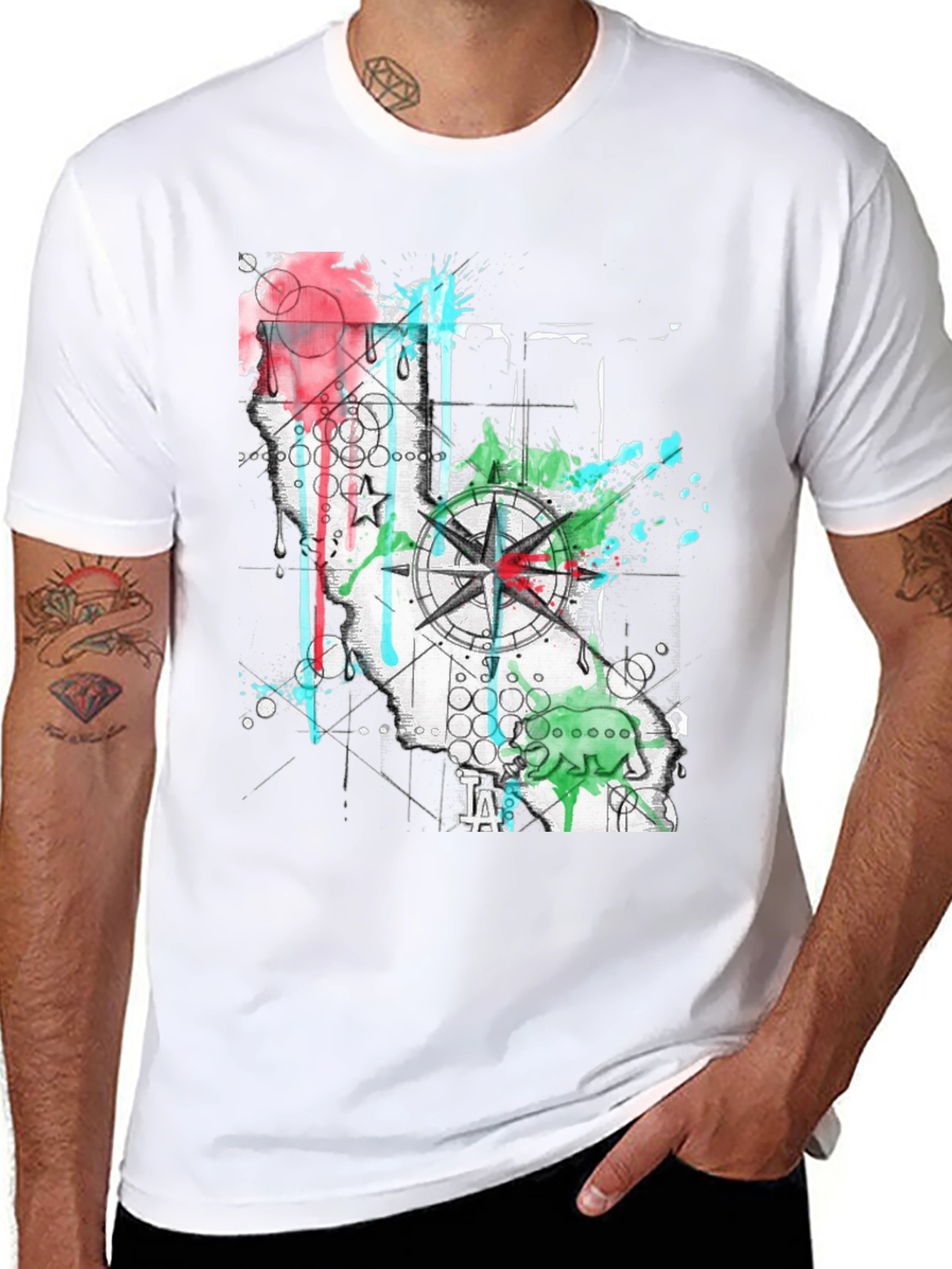 California Compass Graphic T-Shirt
