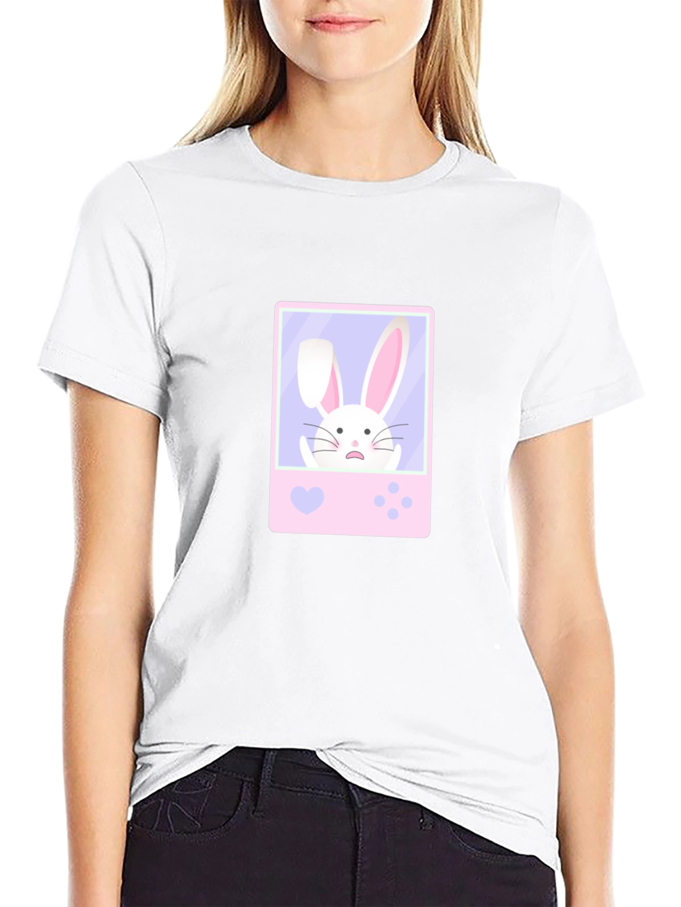 Cute Bunny Game Black T-Shirt