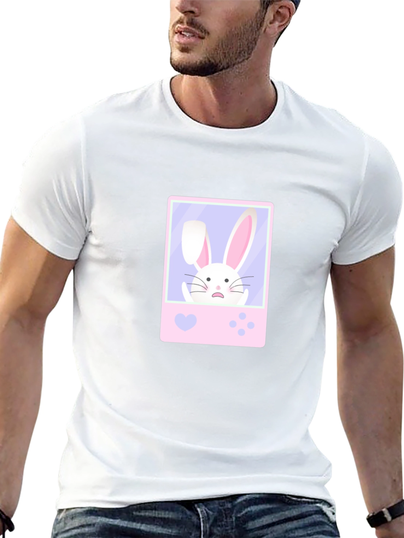 Cute Bunny Game Black T-Shirt