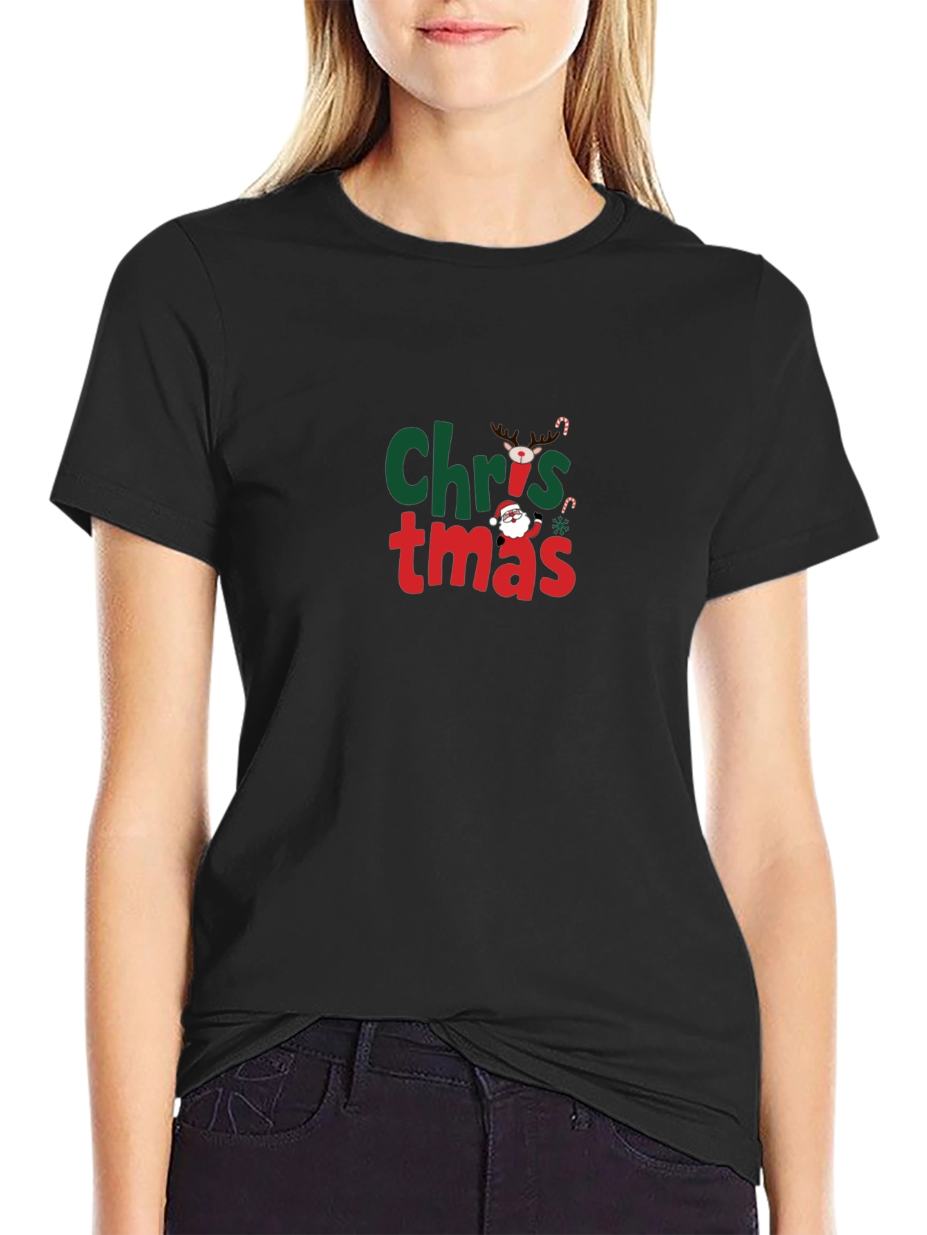 Christmas Graphic T-Shirt - Black