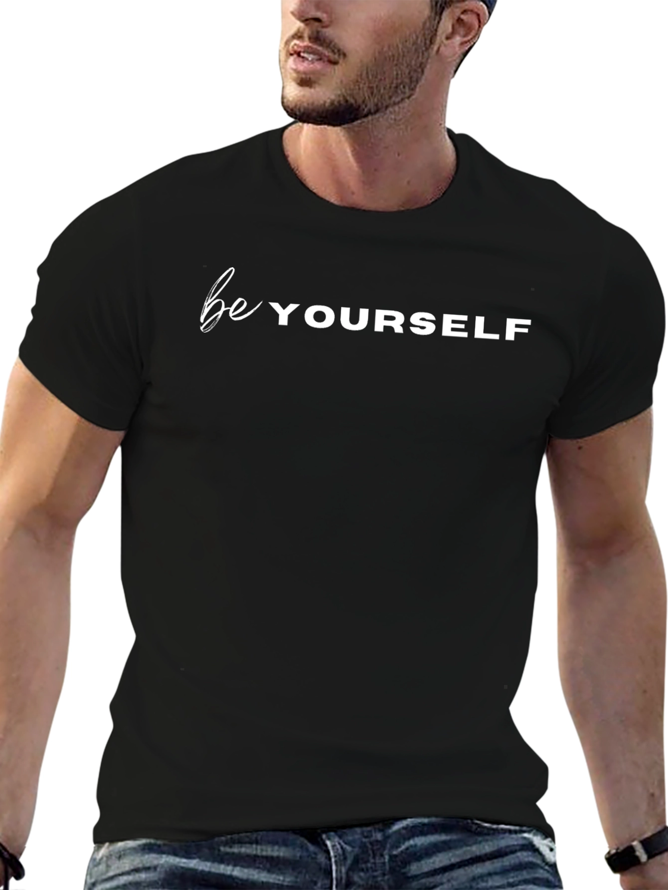 Be Yourself Graphic Tee - Stylish Black T-Shirt