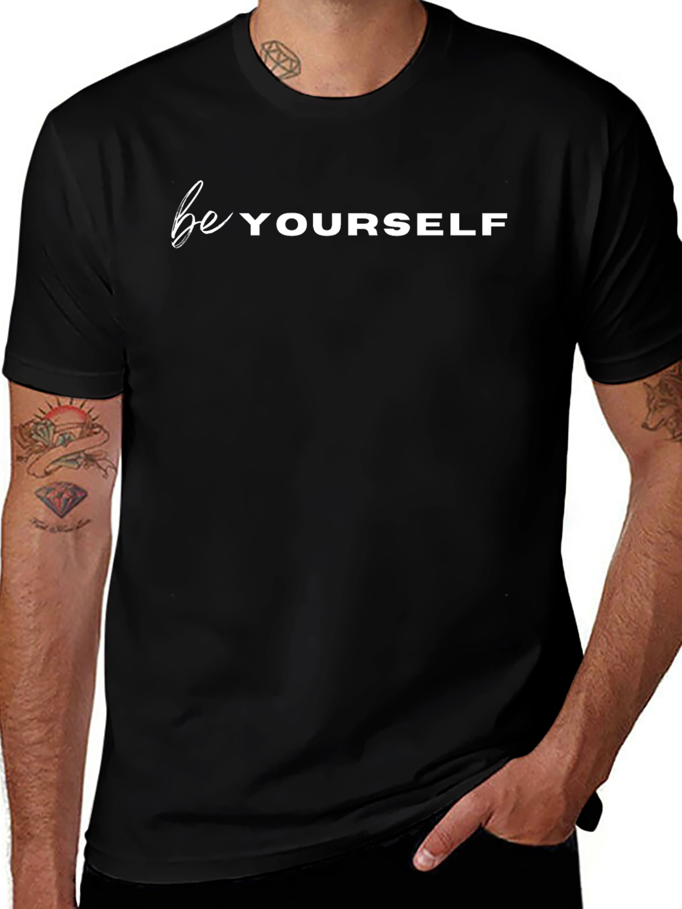 Be Yourself Graphic Tee - Stylish Black T-Shirt