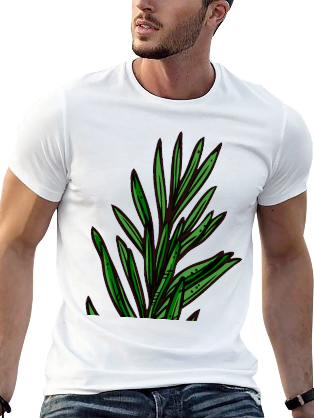 Botanical Print Black T-Shirt